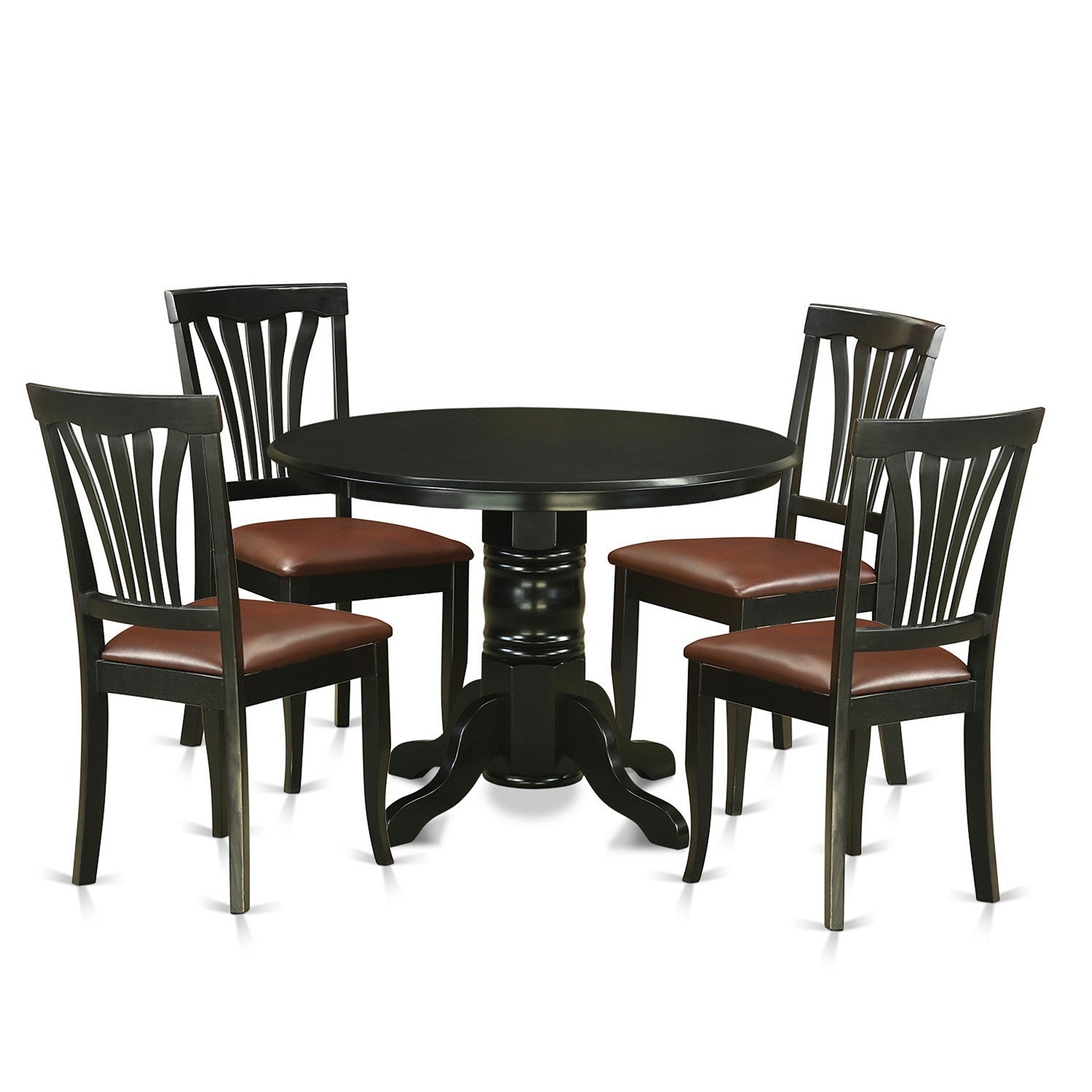SHAV5-BLK-LC 5 PC dinette set - Dinette Table and 4 Dining Chairs