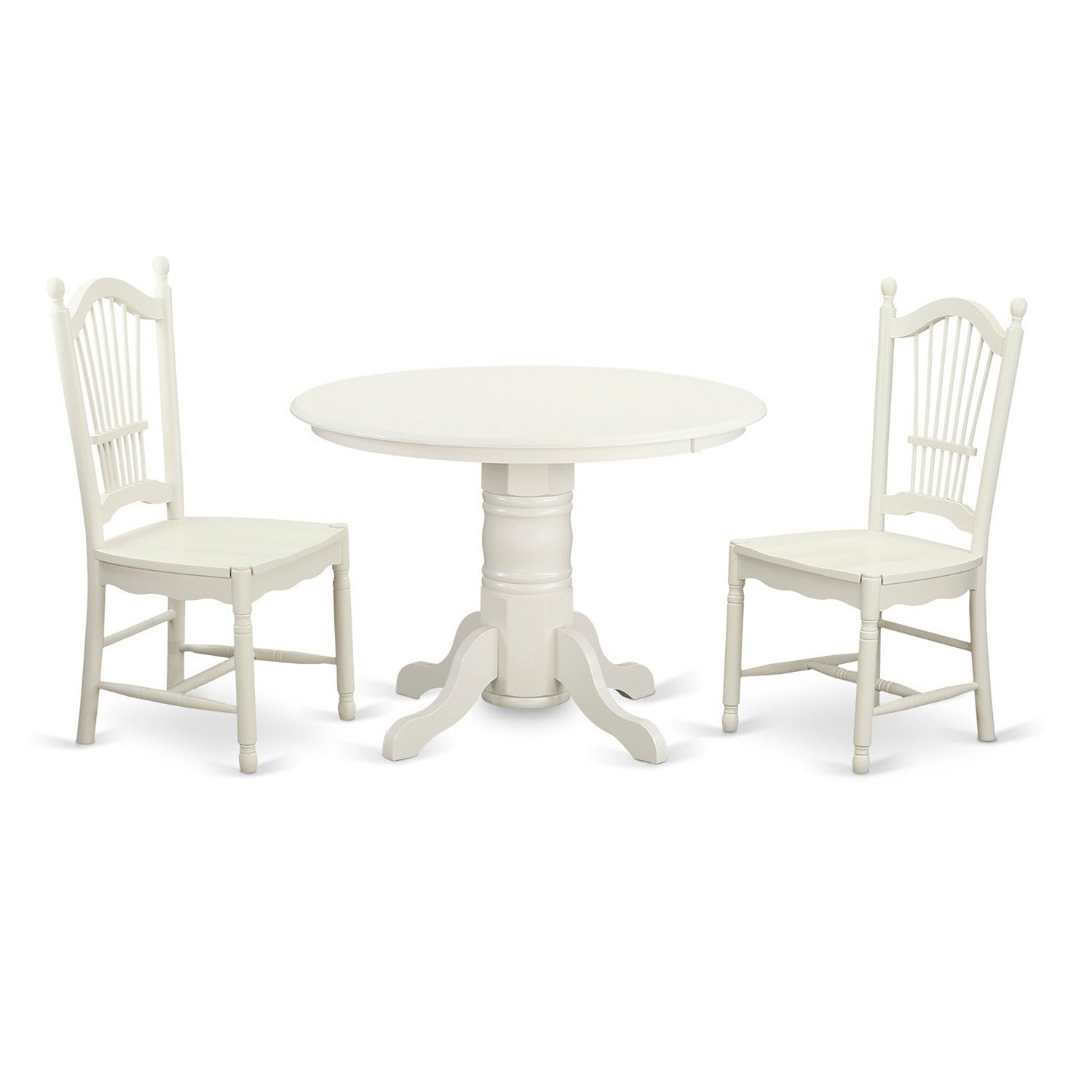 SHDO3-WHI-W 3 Pc Table set for 2-Kitchen Table and 2 dinette Chairs