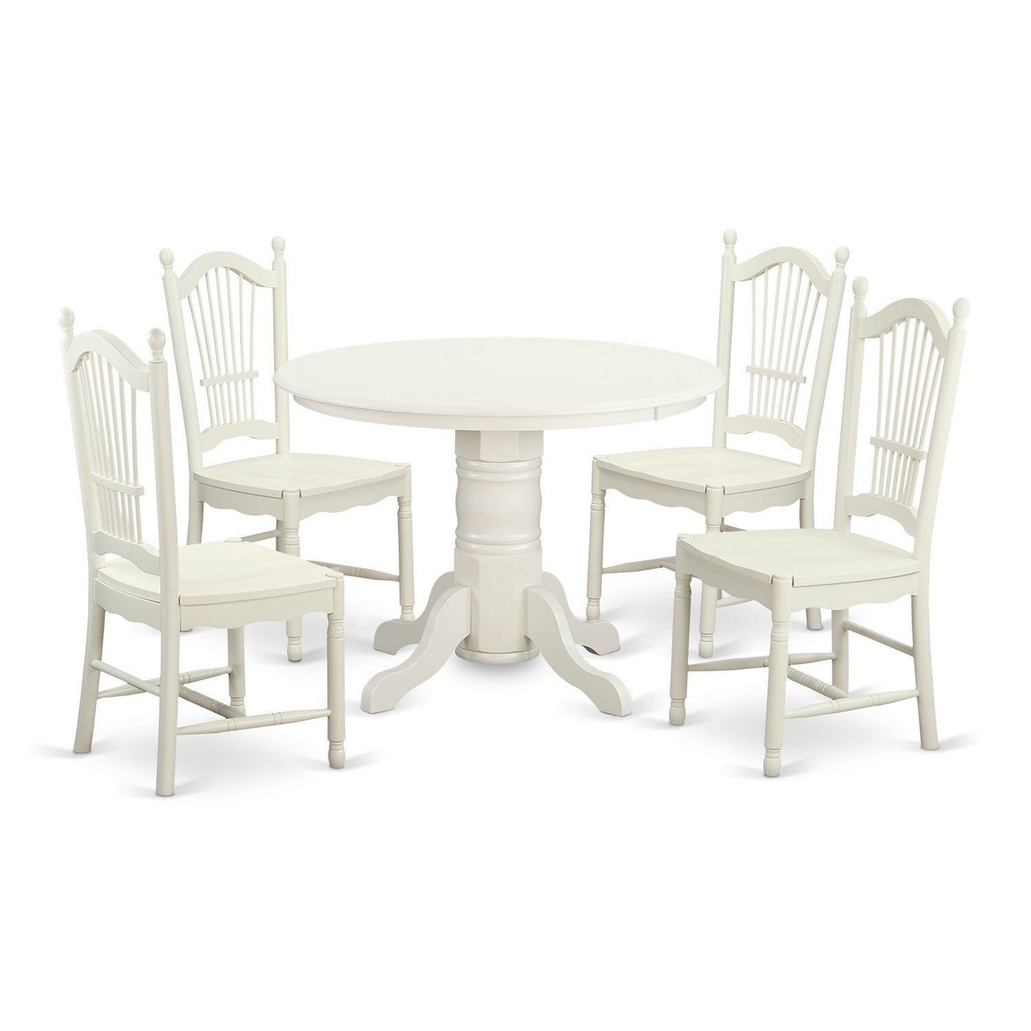 SHDO5-WHI-W 5 PC dinette set for 4-Dining Table and 4 Dining Chairs