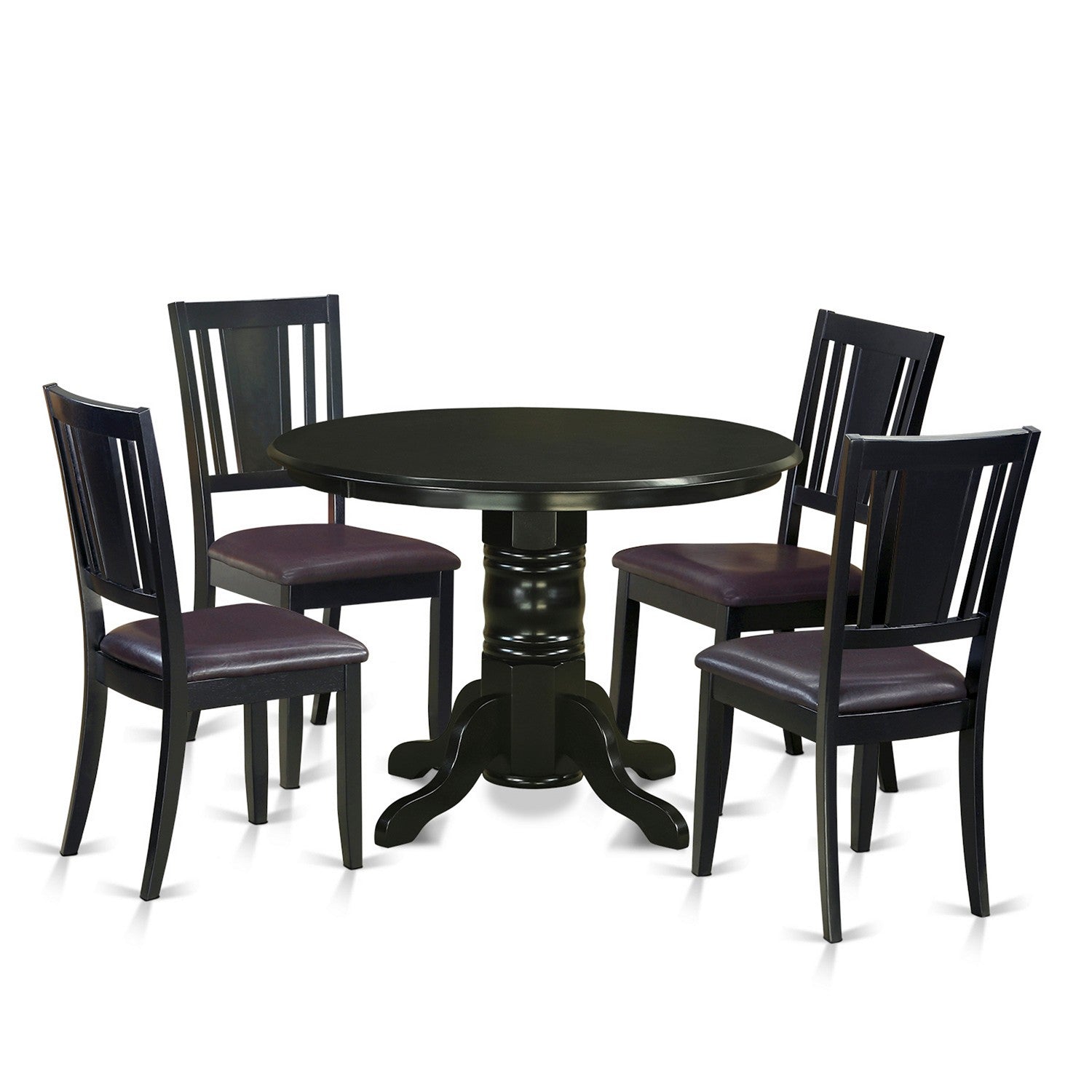 SHDU5-BLK-LC 5 PC Kitchen nook Dining set- Table and 4 Dining Chairs