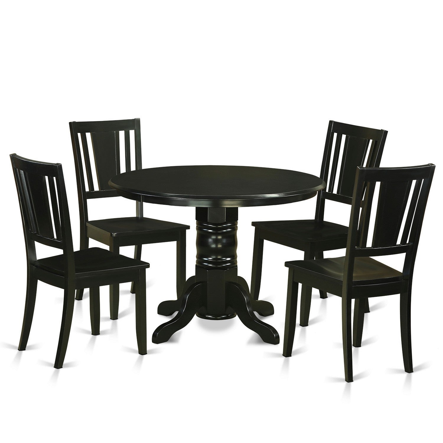 SHDU5-BLK-W 5 PcKitchen Table set for 4-Dining Table and 4 Dining Chairs
