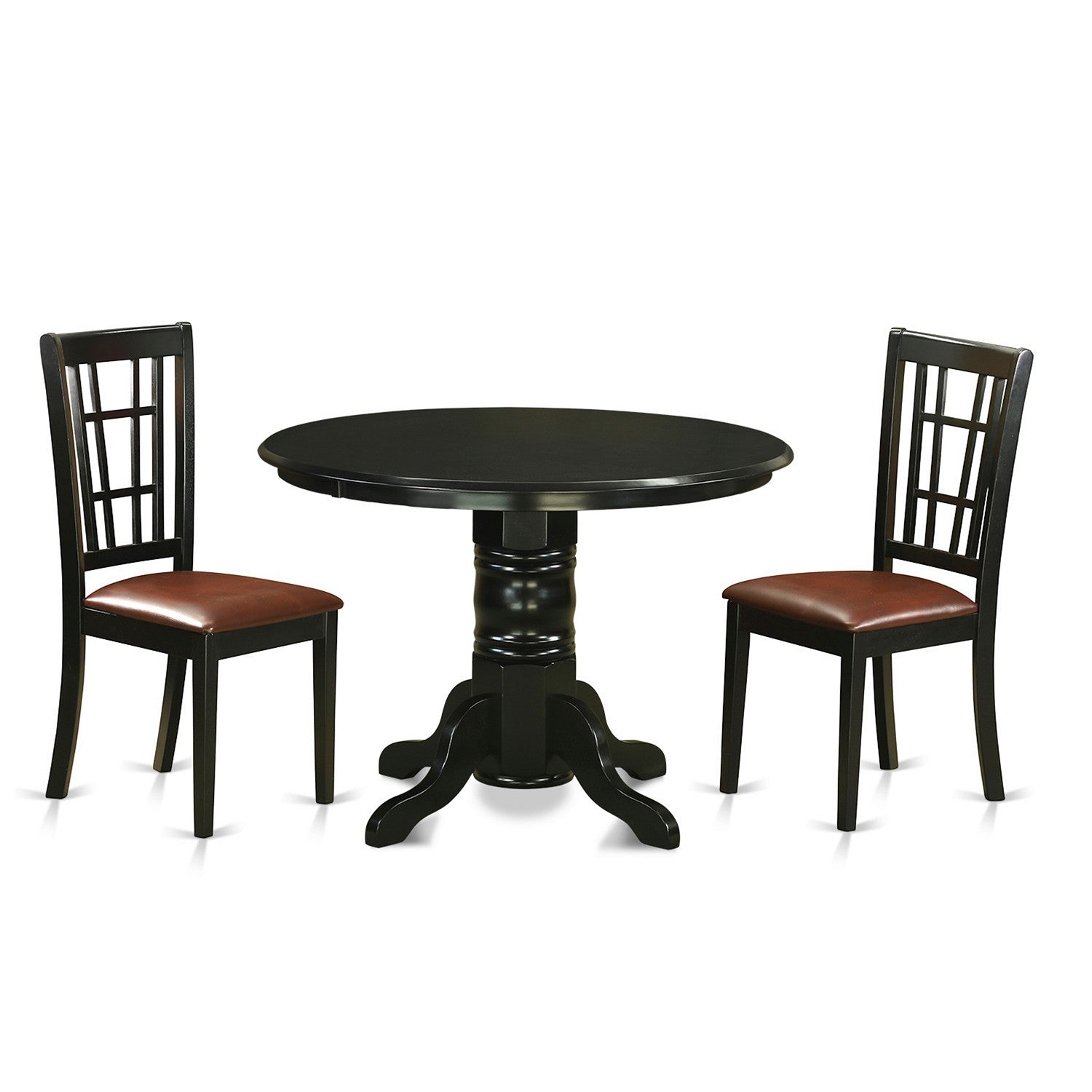SHNI3-BLK-LC 3 Pc Dining room set for 2-Dinette Table and 2 dinette Chairs