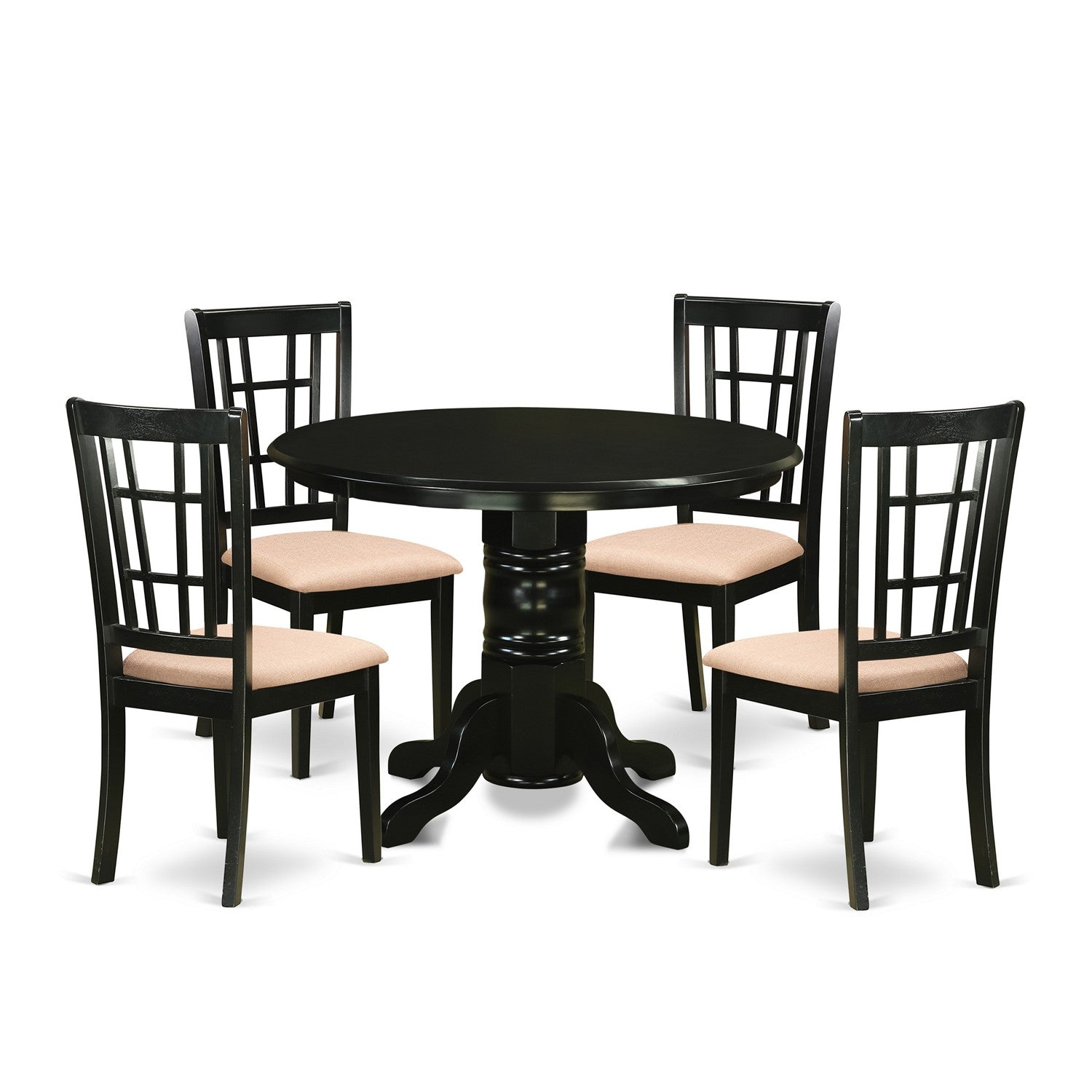 SHNI5-BLK-C 5 Pc Dining room set - Dinette Table and 4 Dining Chairs