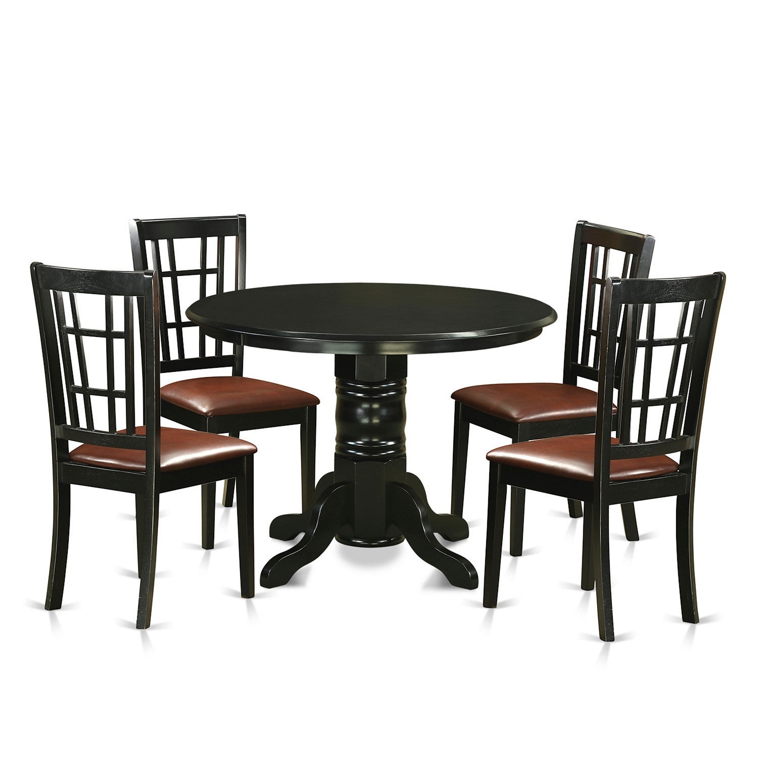 SHNI5-BLK-LC 5 Pcsmall Kitchen Table set for 4-Dining Table and 4 Dining Chairs