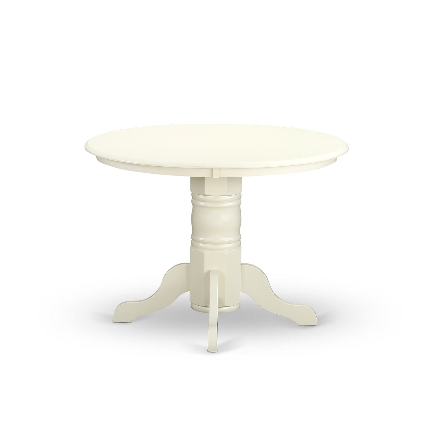 SHEN3-LWH-57 3Pc Round 42" Dinette Table And A Pair Of Parson Chair With Linen White Leg And Pu Leather Color Pond