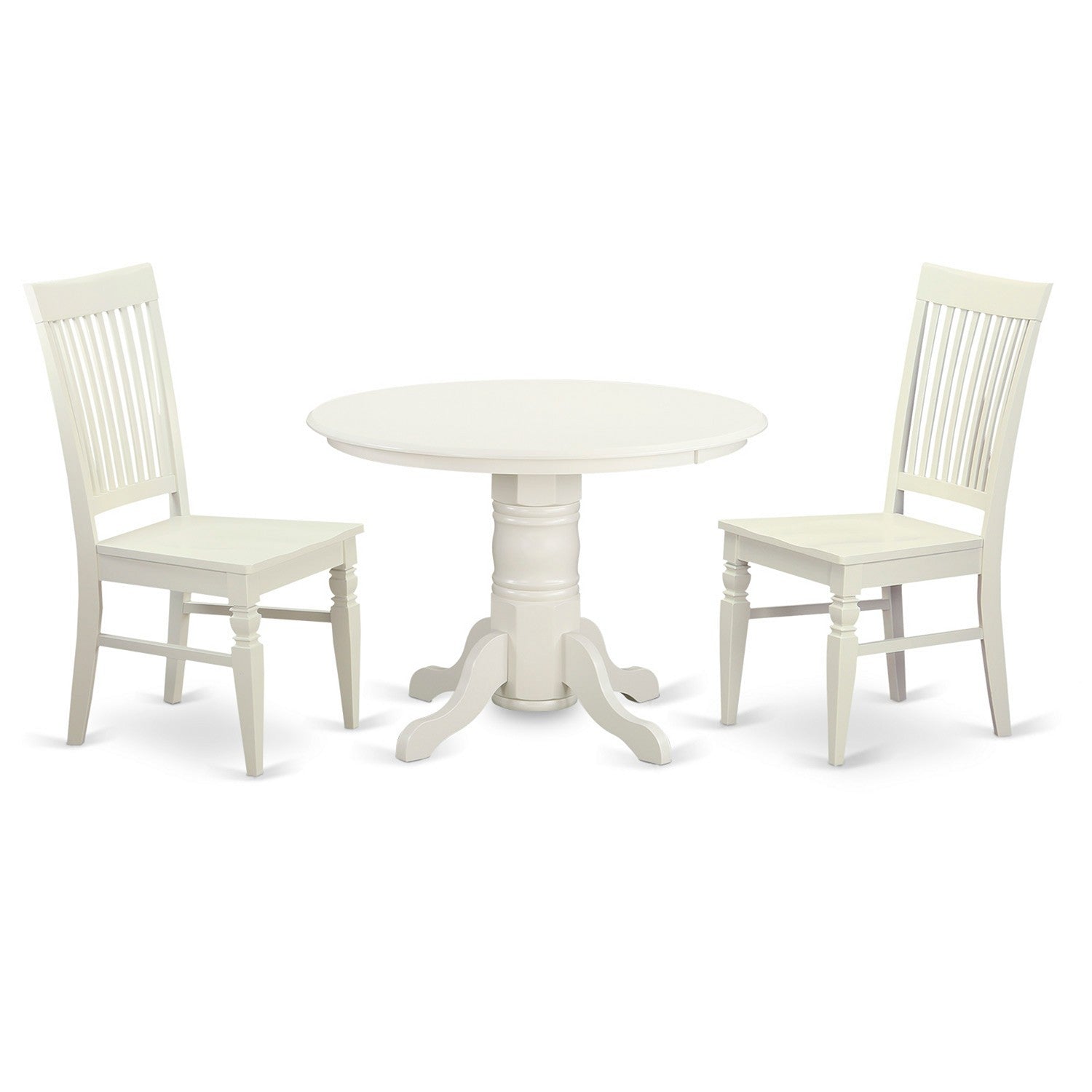 SHWE3-WHI-W 3 Pc Dining room set for 2-Kitchen dinette Table and 2 Dining Chairs