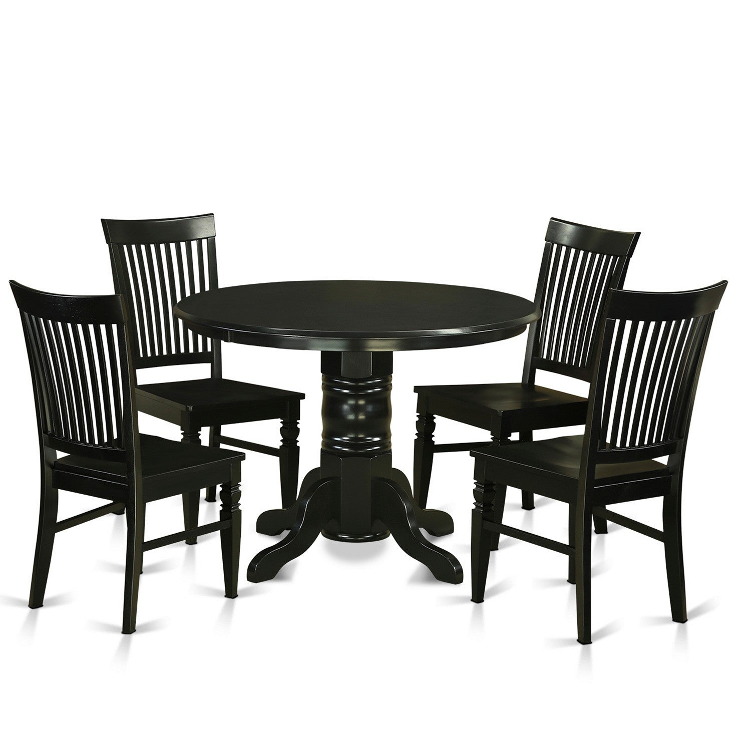SHWE5-BLK-W 5 Pc small Kitchen Table set - Kitchen Table and 4 dinette Chairs