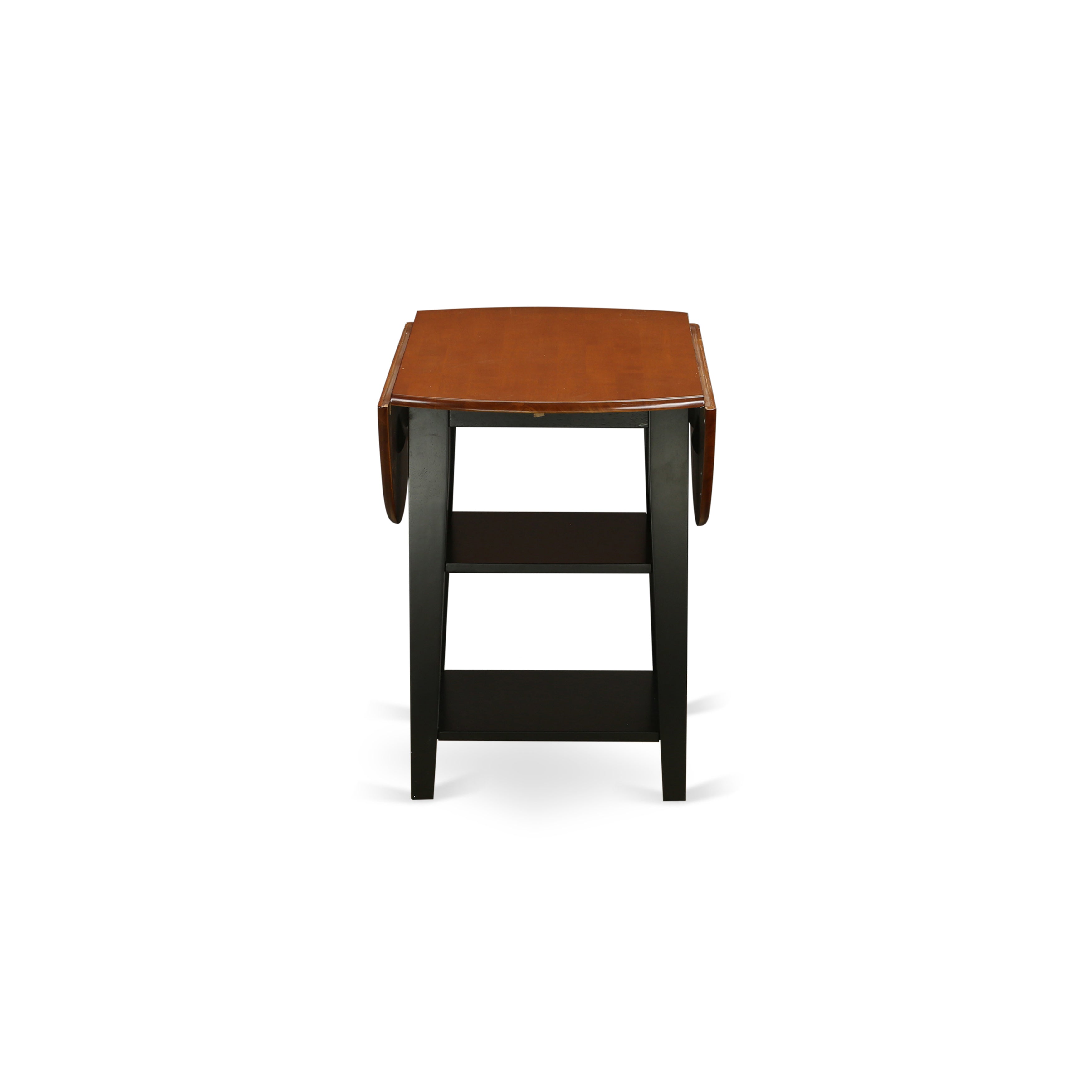 SUWE3-BCH-W 3 Piece Sudbury Set With One Round Dinette Table And 2 Slat Back Dinette Chairs With Wood Seat In A Rich Black and Cherry Finish.