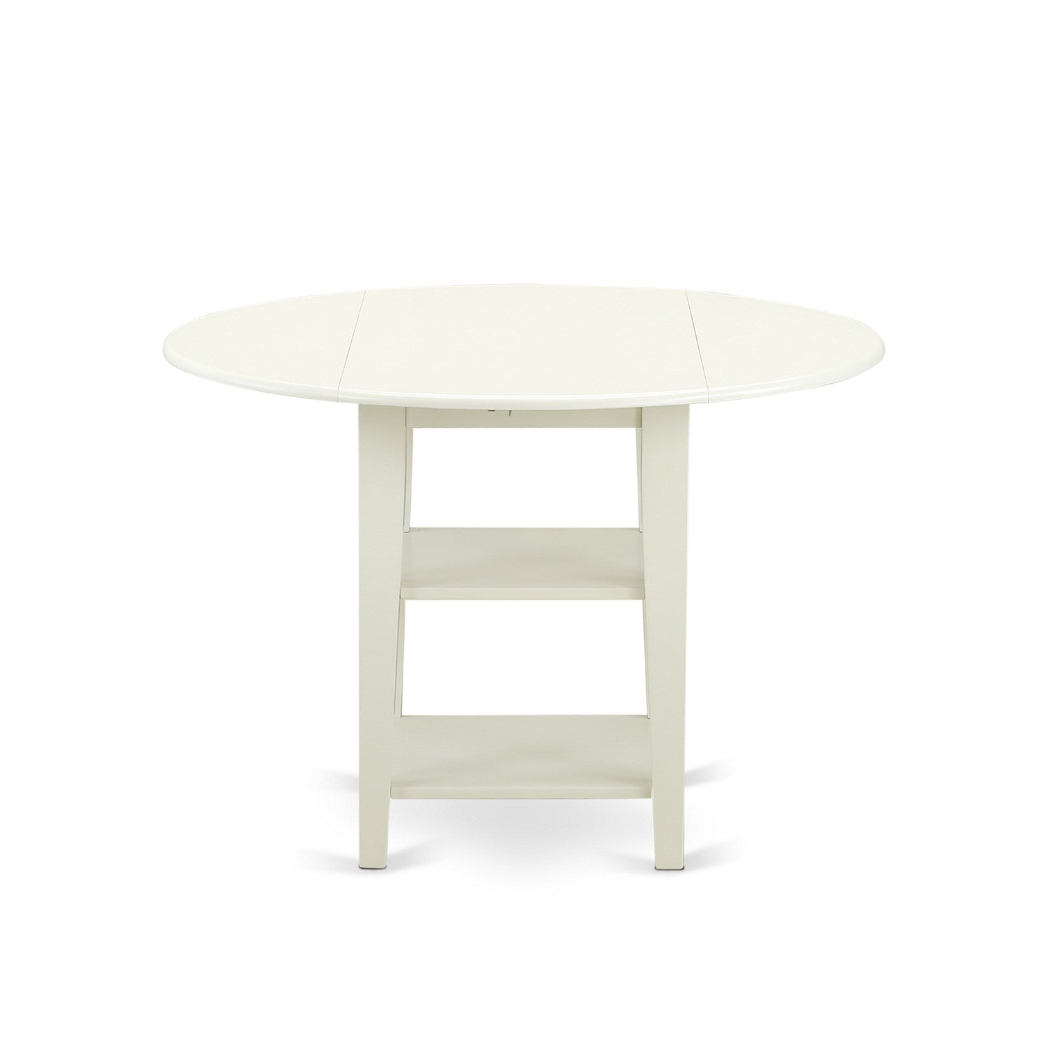 East-West Furniture SUSI5-LWH-15 - A dinette set of 4 wonderful parson dining chairs with Linen Fabric Baby Blue color and a stunning wood kitchen table with Linen White color