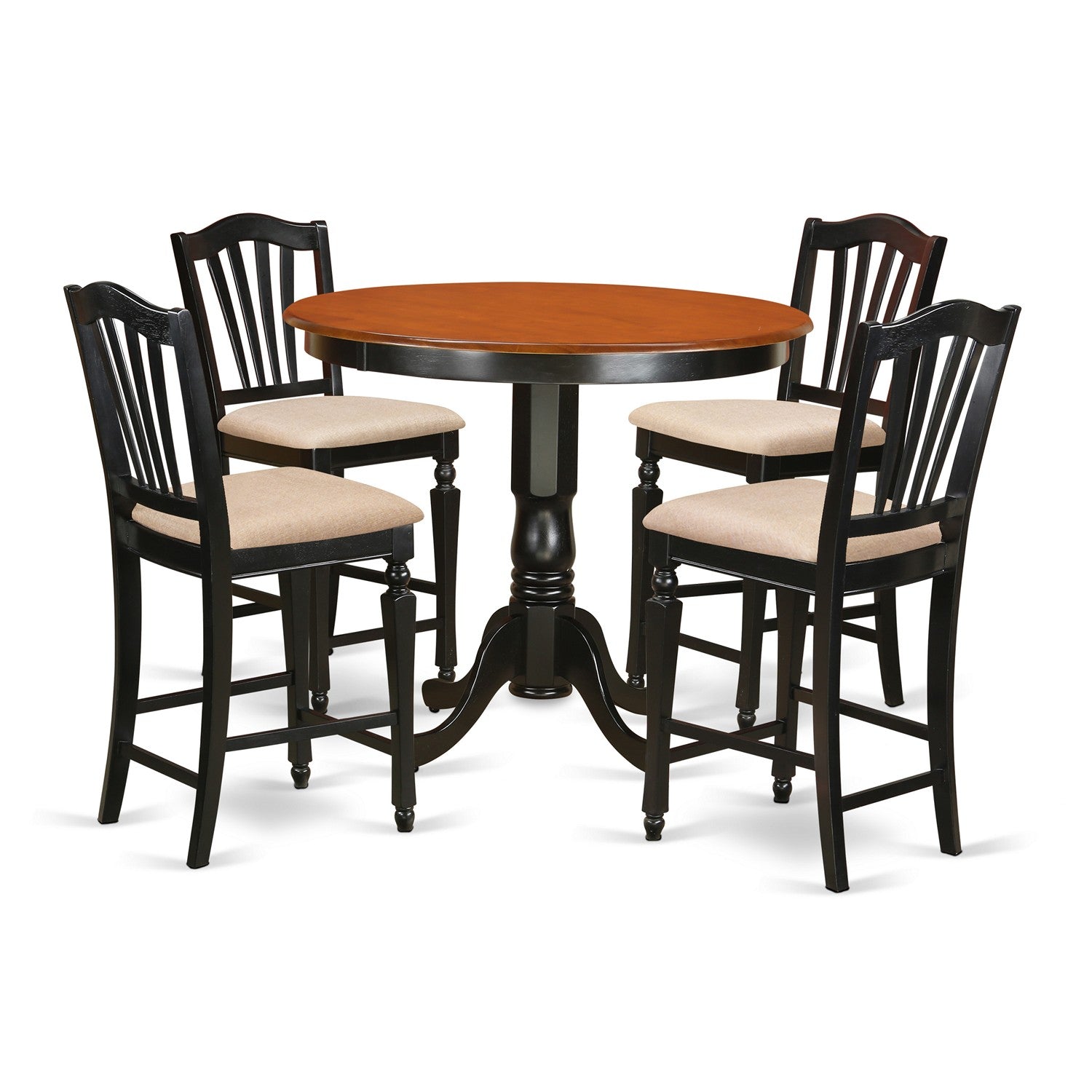 TRCH5-BLK-C 5 PC counter height Table and chair set-pub Table and 4 Kitchen bar stool