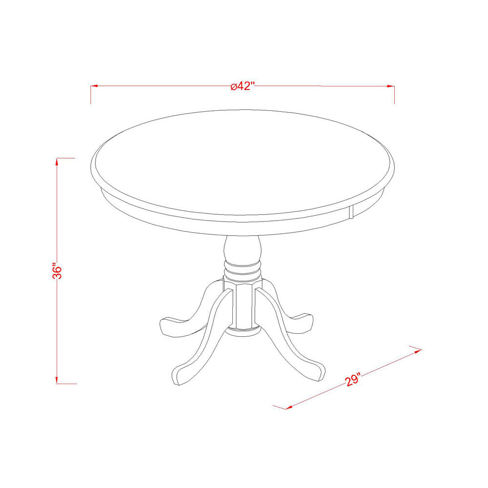 East West Furniture TRKE3-BLK-W 3 Piece Counter Height Dining Table Set Contains a Round Kitchen Table and 2 Dining Room Chairs, 42x42 Inch, Black & Cherry