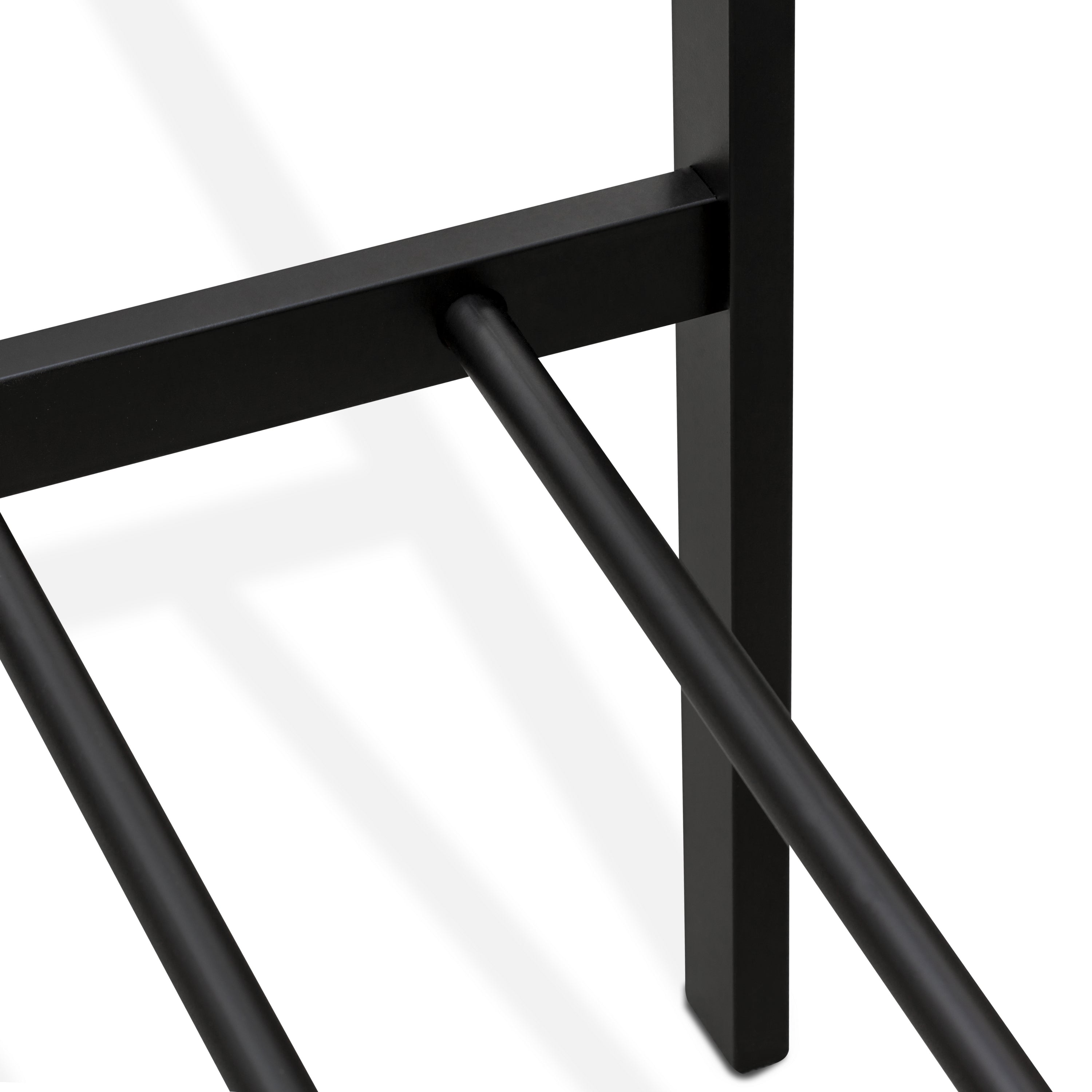 East West Furniture TYFBBLK Tyler Bed Frame with 9 Metal Legs - High-class Bed in Powder Coating Black Color