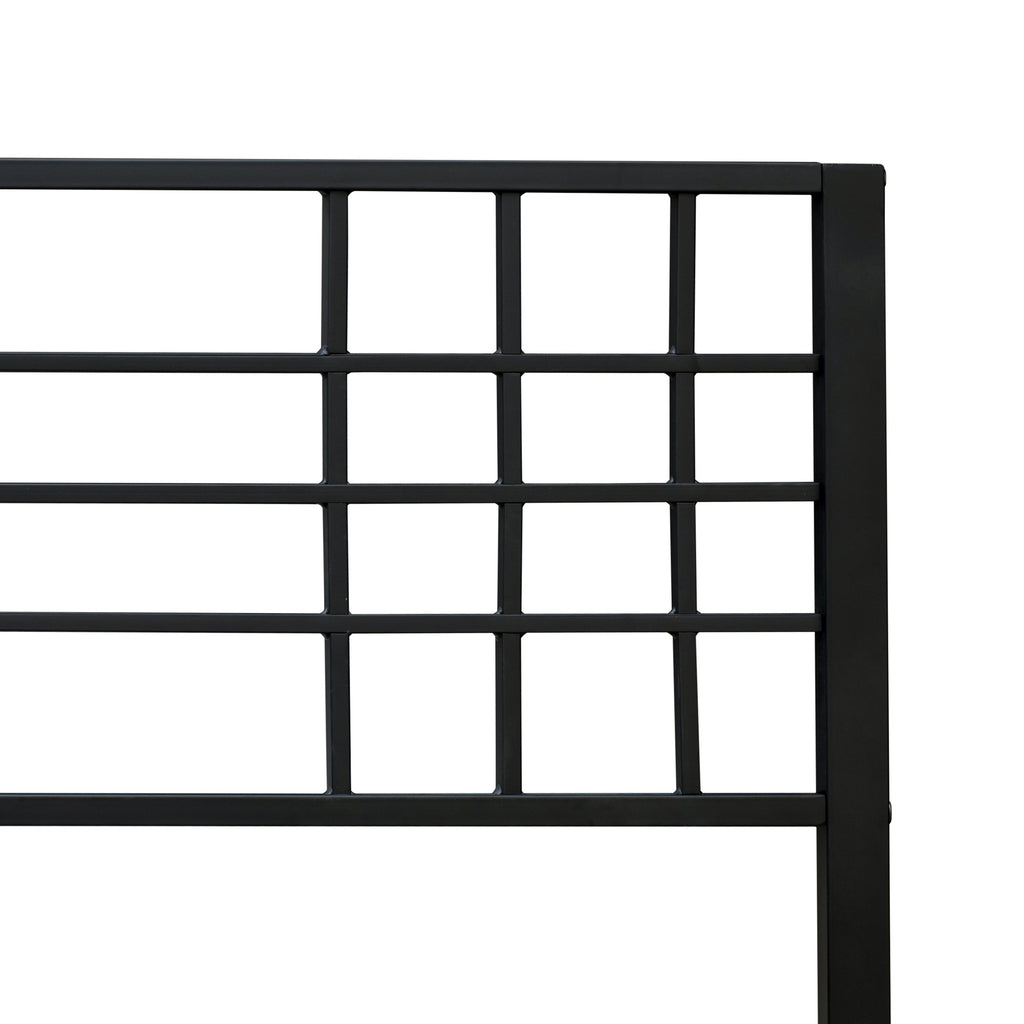 East West Furniture TYFBBLK Tyler Bed Frame with 9 Metal Legs - High-class Bed in Powder Coating Black Color