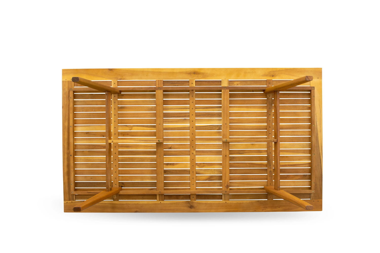 Juego de comedor para patio de 9 piezas East West Furniture DECM9CWNA Incluye una mesa rectangular de madera de acacia para exteriores y 8 sillas laterales plegables