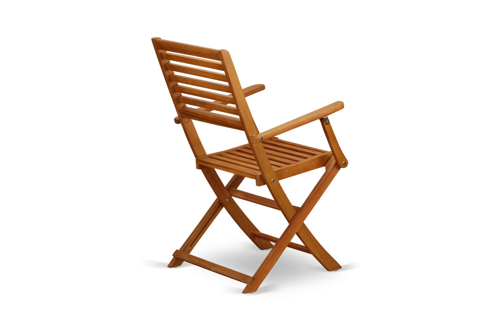 East West Furniture DECM9CANA 9 Piece Patio Bistro Dining Furniture Set Includes a Rectangle Outdoor Acacia Wood Table and 8 Folding Arm Chairs