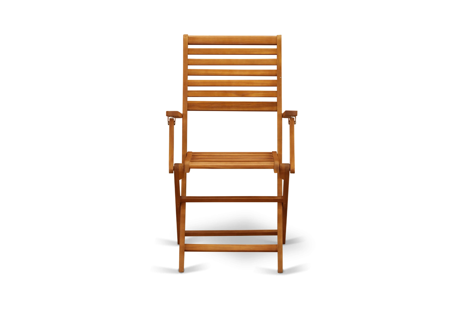 East West Furniture DECM9CANA 9-Pc Small Patio Table Set- 8 Outdoor Arm Chairs High Slatted Back and Small Outdoor Table and Rectangle Top with Wooden 4 legs - Natural Oil Finish