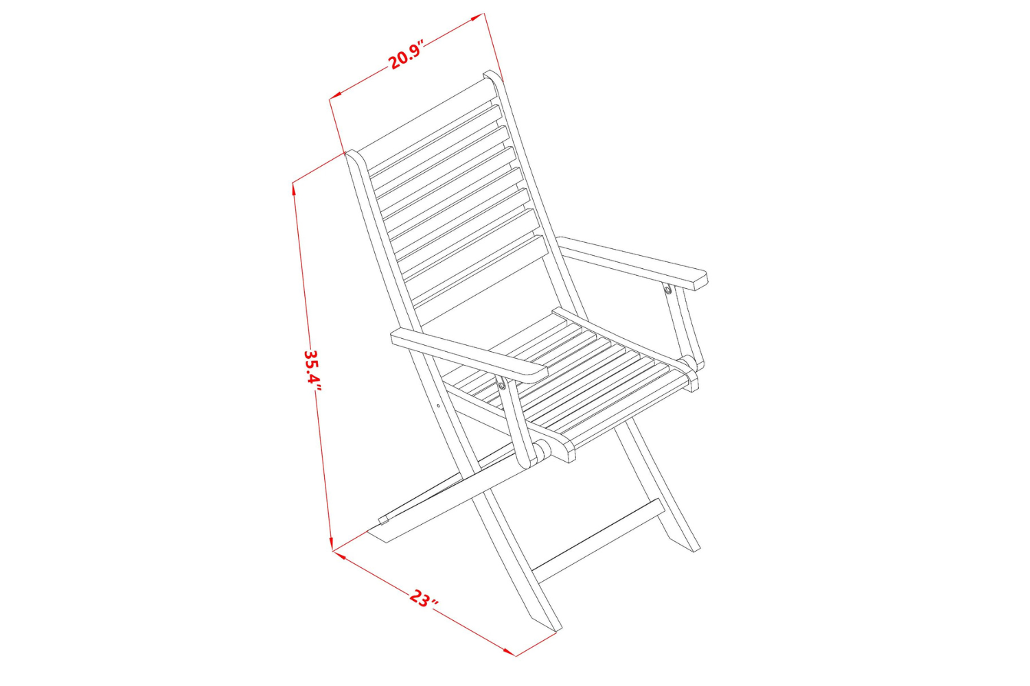 Juego de comedor para patio de 5 piezas DEBS5CANA de East West Furniture. Incluye una mesa rectangular de madera de acacia para exteriores y 4 sillas plegables.