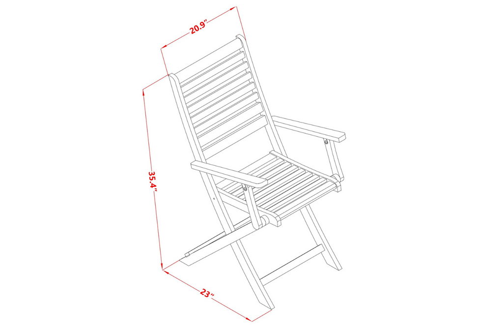 East West Furniture DEBS5CANA 5 Piece Patio Dining Set Includes a Rectangle Outdoor Acacia Wood Table and 4 Folding Arm Chairs, 40x72 Inch, Natural Oil