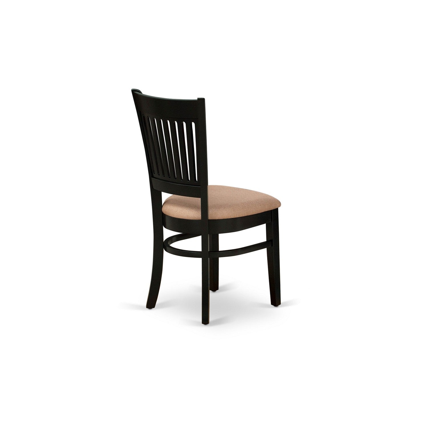 East West Furniture DUVA7-BLK-C 7-Pc Dining Room table set-6 Kitchen Chair with Slatted Back and Linen fabric seat-A Dining Table with Rectangular Top and 4 Legs- Black Finish