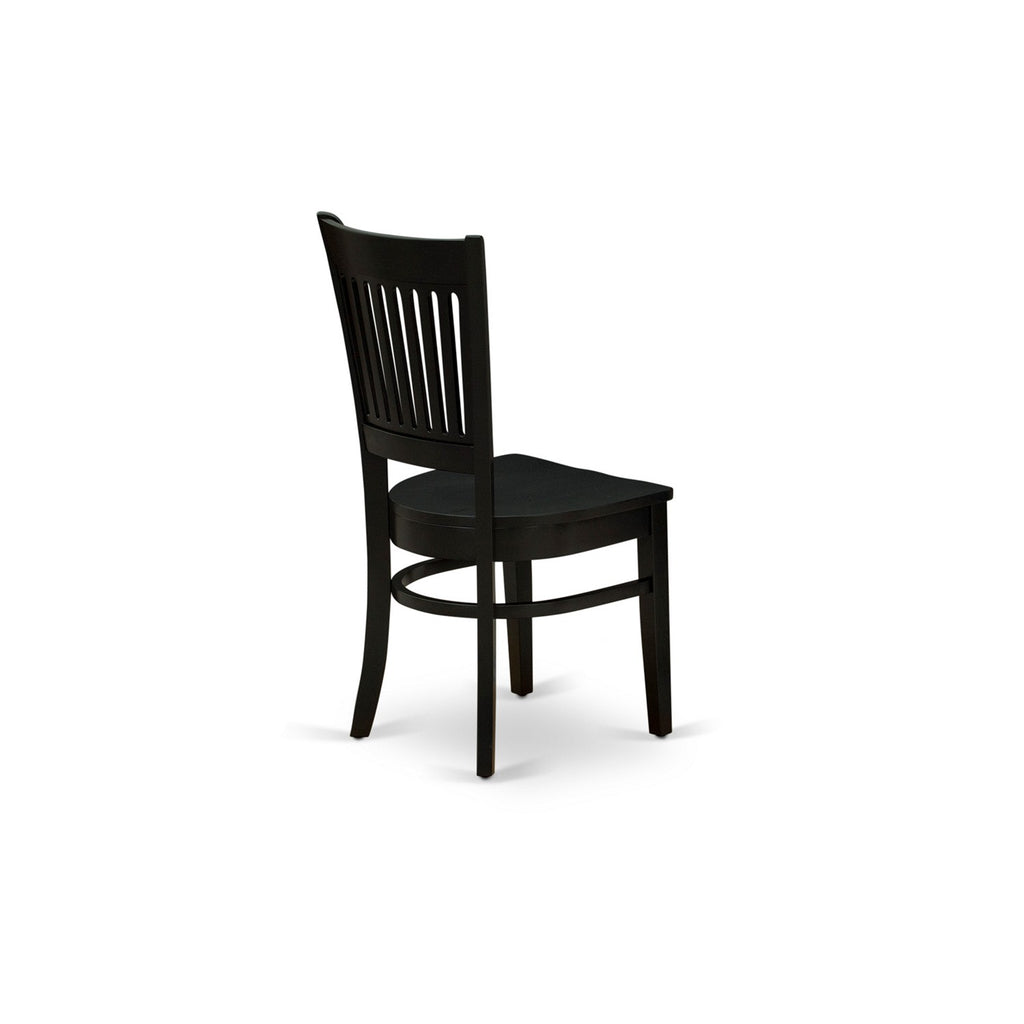 East West Furniture ANVA5-BLK-W 5 Piece Modern Dining Table Set Includes a Round Kitchen Table with Pedestal and 4 Dining Room Chairs
