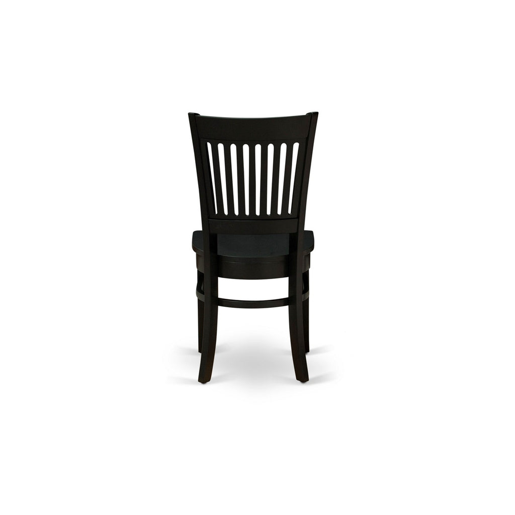 East West Furniture ANVA5-BLK-W 5 Piece Modern Dining Table Set Includes a Round Kitchen Table with Pedestal and 4 Dining Room Chairs