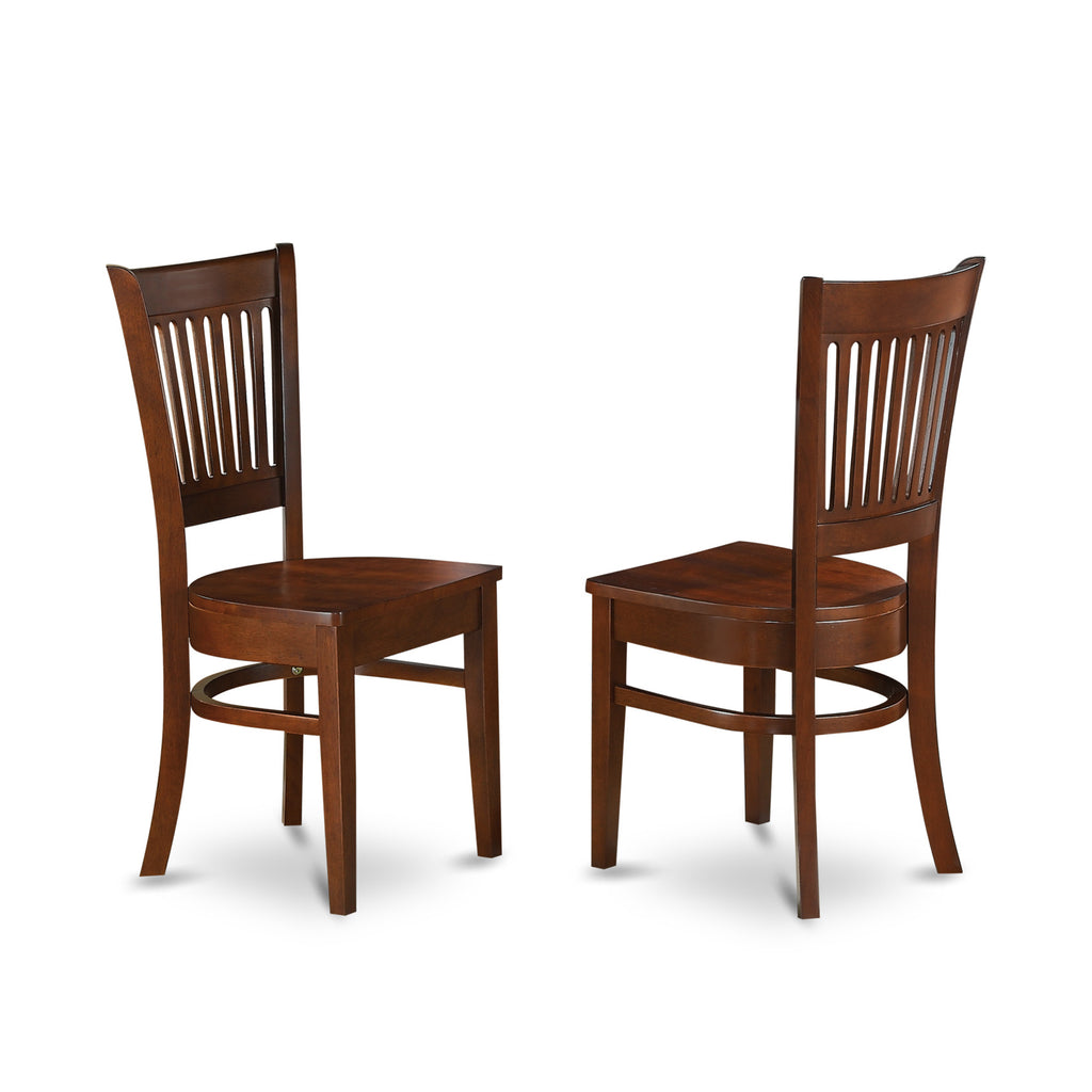 East West Furniture VAC-ESP-W Vancouver Kitchen Dining Chairs - Slat Back Wood Seat Chairs, Set of 2, Espresso