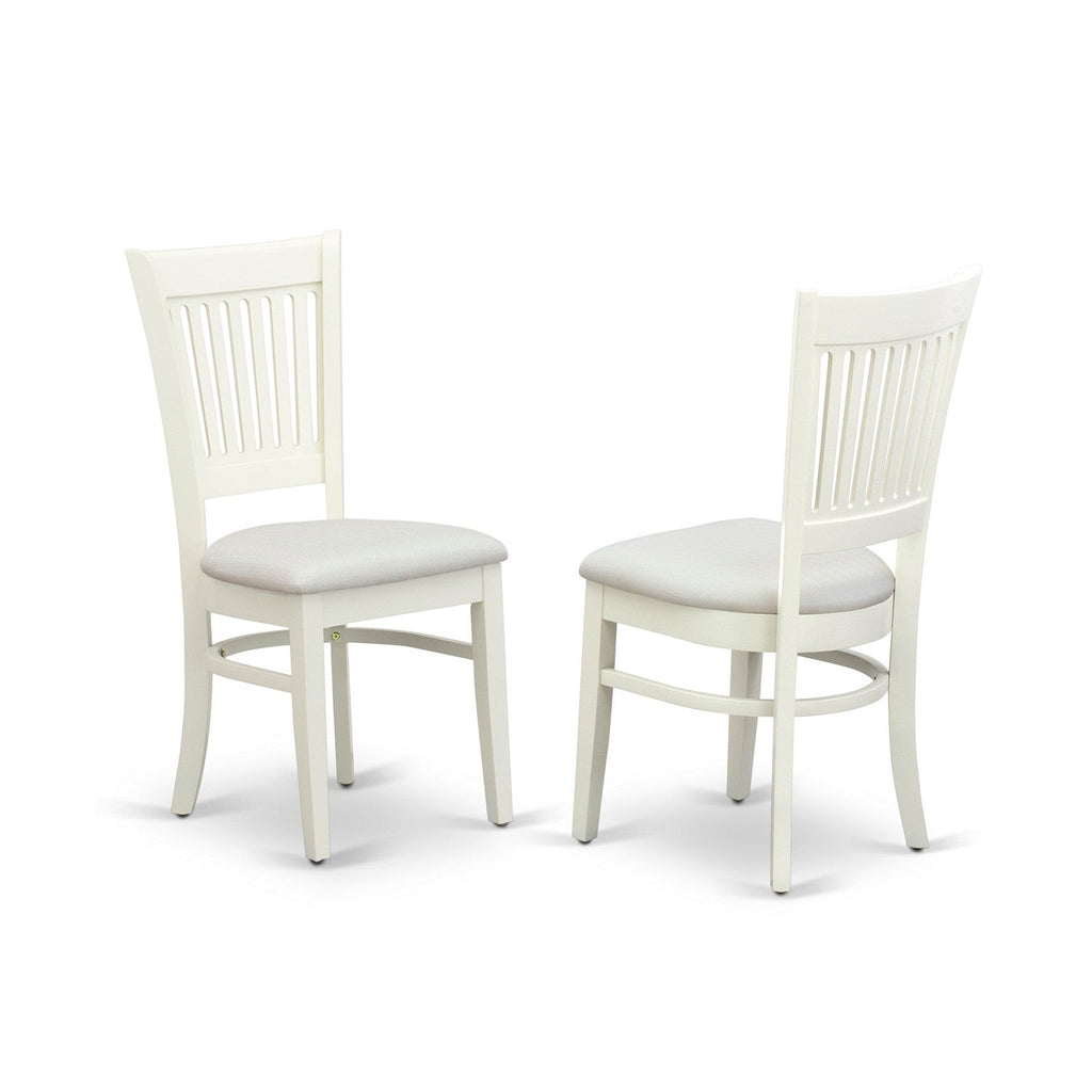 East West Furniture NOVA5-LWH-C 5 Piece Dining Room Furniture Set Includes a Rectangle Kitchen Table with Butterfly Leaf and 4 Linen Fabric Upholstered Chairs