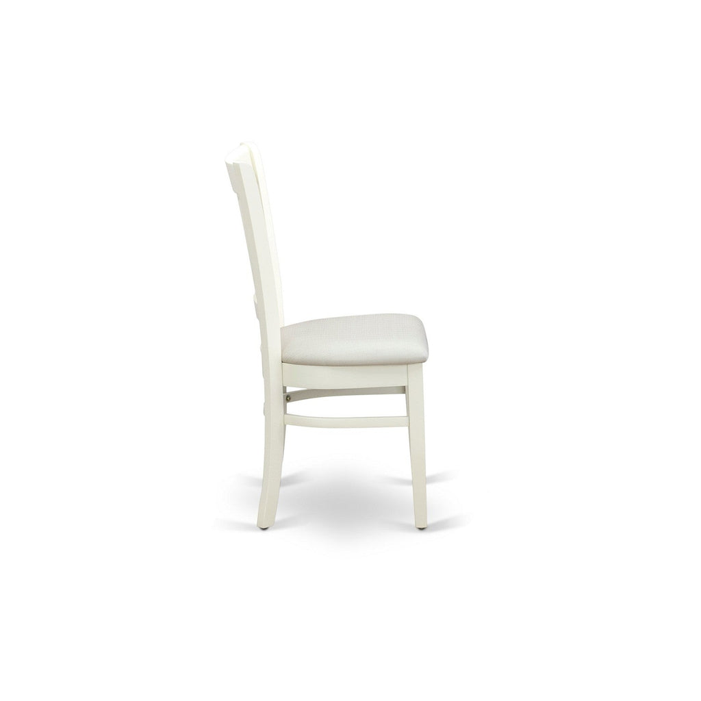 East West Furniture VAVA9-LWH-C 9 Piece Dining Set Includes an Oval Dining Room Table with Butterfly Leaf and 8 Linen Fabric Upholstered Kitchen Chairs