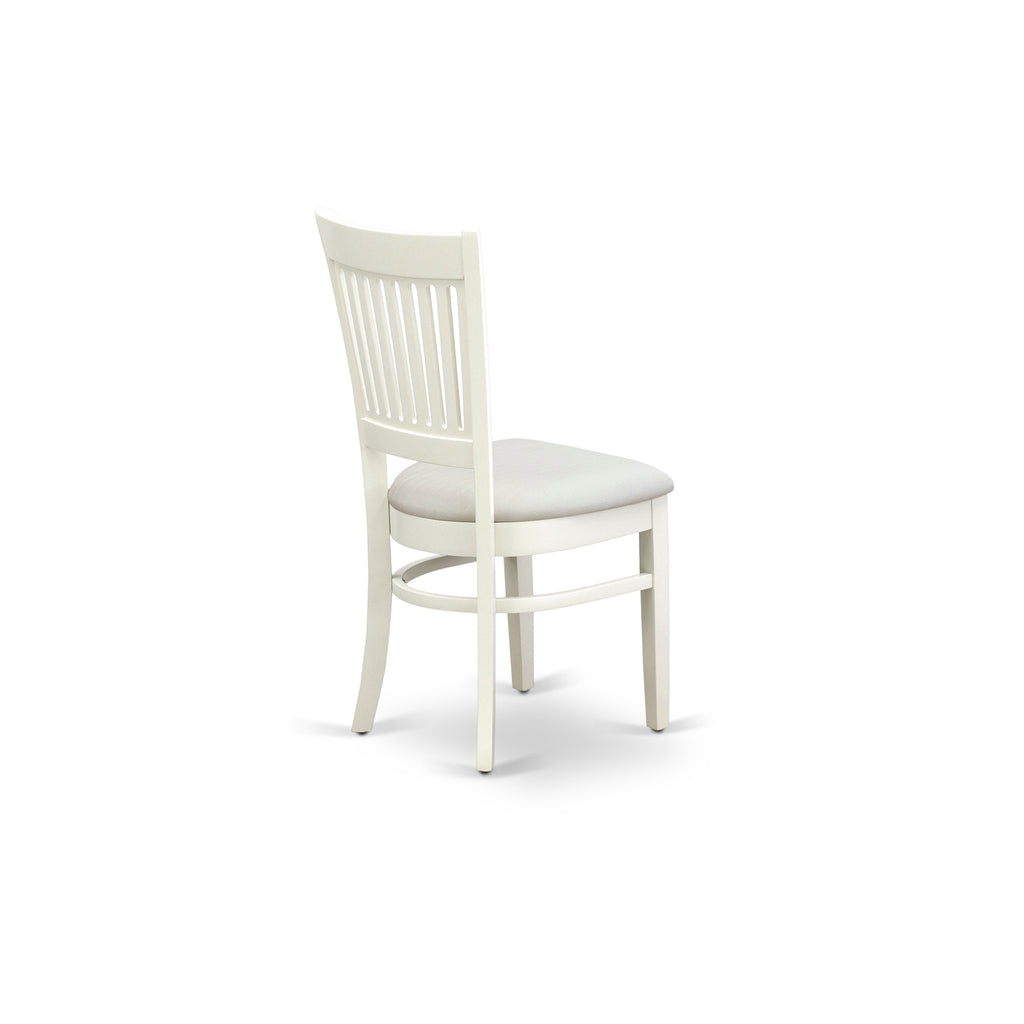 East West Furniture VAC-LWH-C Vancouver Dining Room Chairs - Linen Fabric Upholstered Wooden Chairs