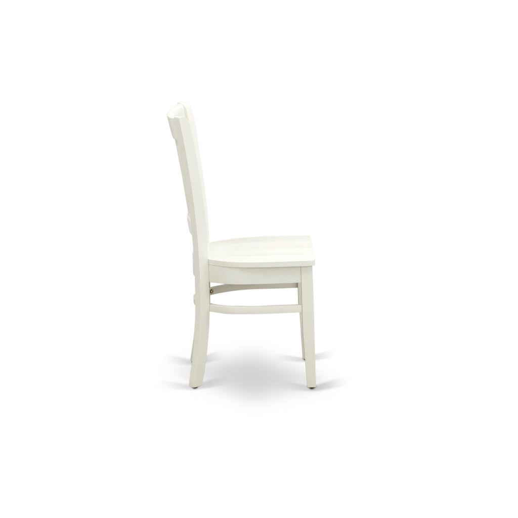 East West Furniture AVVA5-LWH-W 5 Piece Kitchen Table & Chairs Set Includes an Oval Dining Room Table with Butterfly Leaf and 4 Dining Chairs