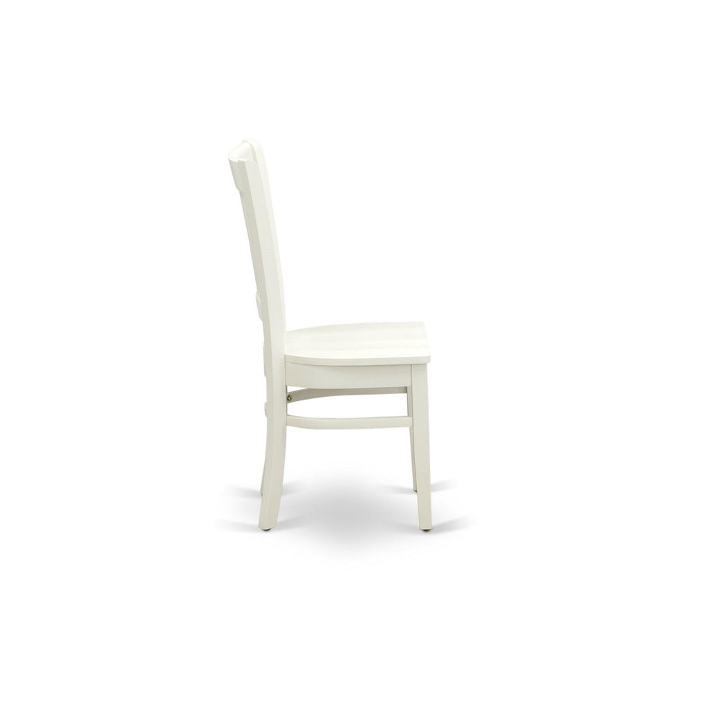 East West Furniture NOVA5-LWH-W 5 Piece Dining Room Table Set Includes a Rectangle Kitchen Table with Butterfly Leaf and 4 Dining Chairs