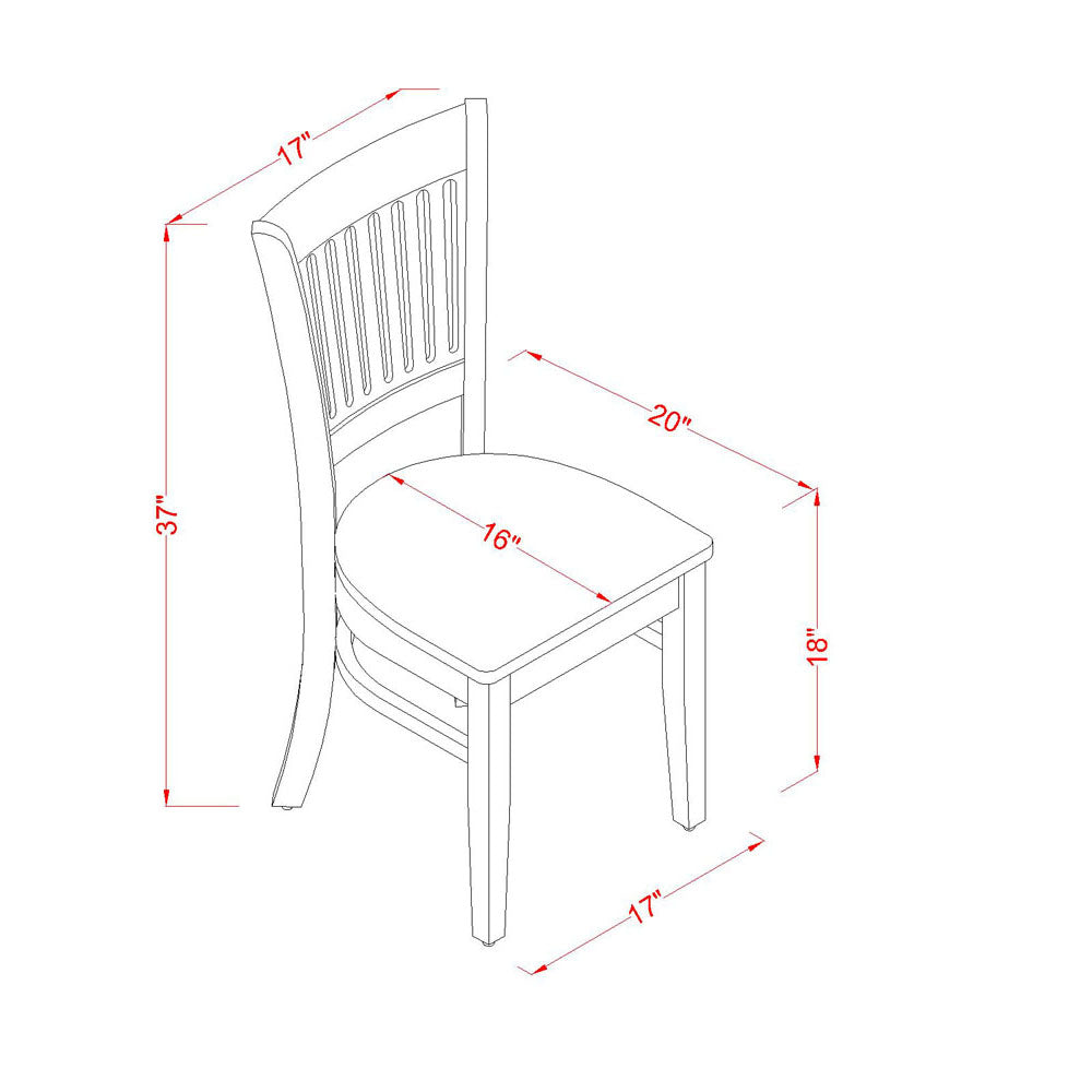 Juego de mesa de comedor moderna de 3 piezas DLVA3-LWH-W de East West Furniture. Contiene una mesa redonda de madera con alas abatibles y 2 sillas de comedor.