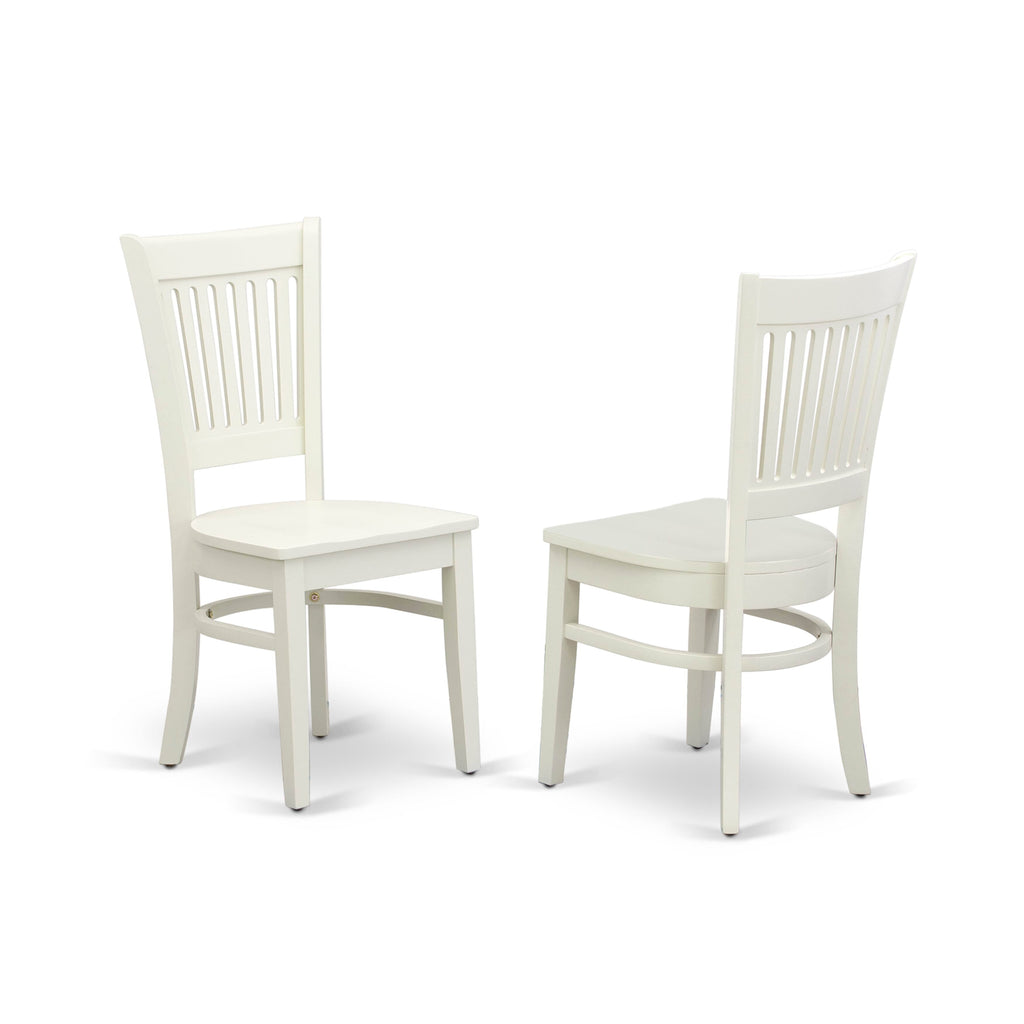 East West Furniture AVVA5-LWH-W 5 Piece Kitchen Table & Chairs Set Includes an Oval Dining Room Table with Butterfly Leaf and 4 Dining Chairs