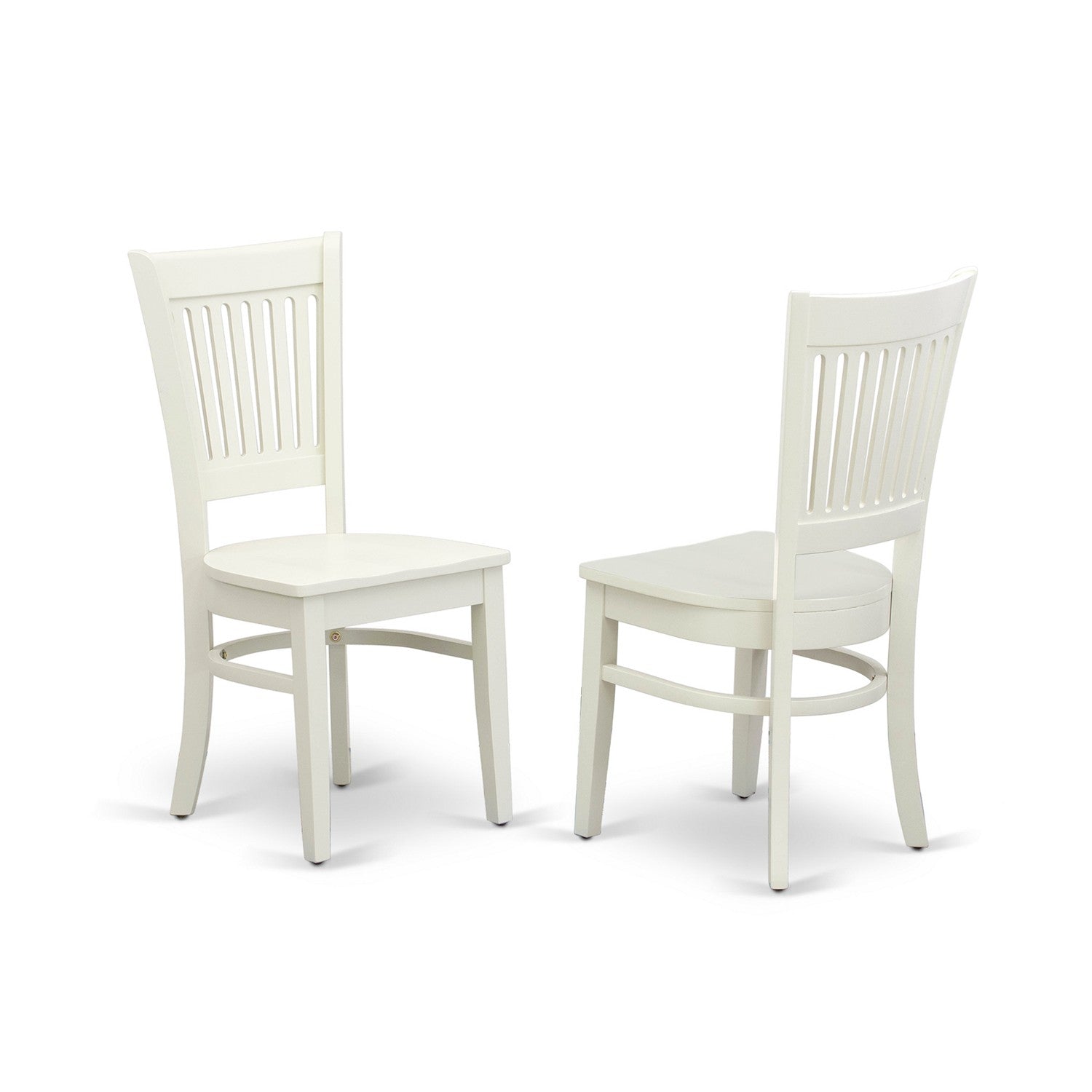 East West Furniture NOVA3-LWH-W 3-Piece Wood Dining Table Set 2 Dining Chairs with Slatted Back and wooden seat and Butterfly Leaf Dinner Table with Rectangular Top and 4 Legs- Linen White Finish