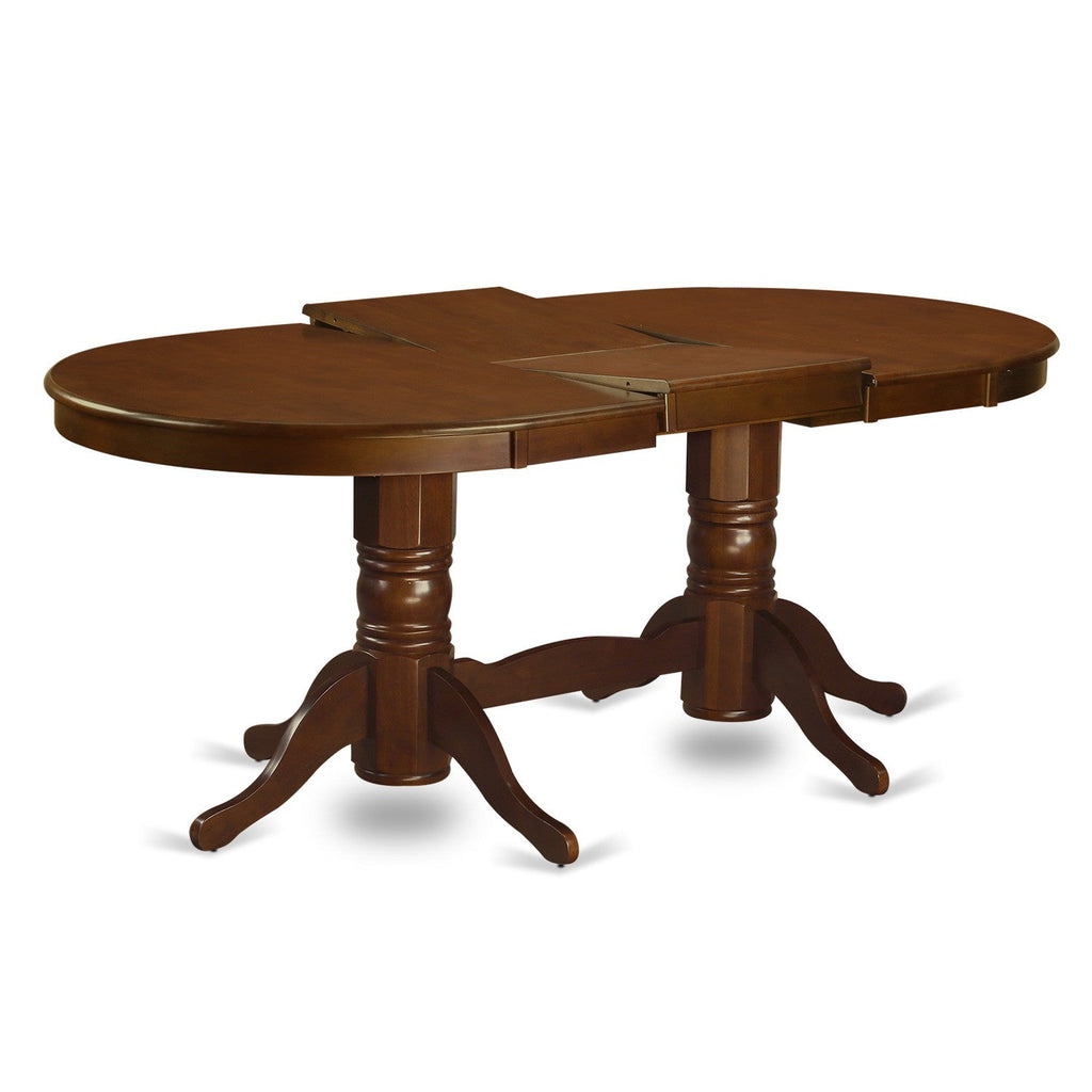 East West Furniture VANC7-ESP-W 7 Piece Modern Dining Table Set Consist of an Oval Wooden Table with Butterfly Leaf and 6 Dining Room Chairs