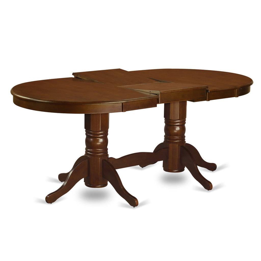 East West Furniture VANC7-ESP-W 7 Piece Modern Dining Table Set Consist of an Oval Wooden Table with Butterfly Leaf and 6 Dining Room Chairs, 40x76 Inch, Espresso