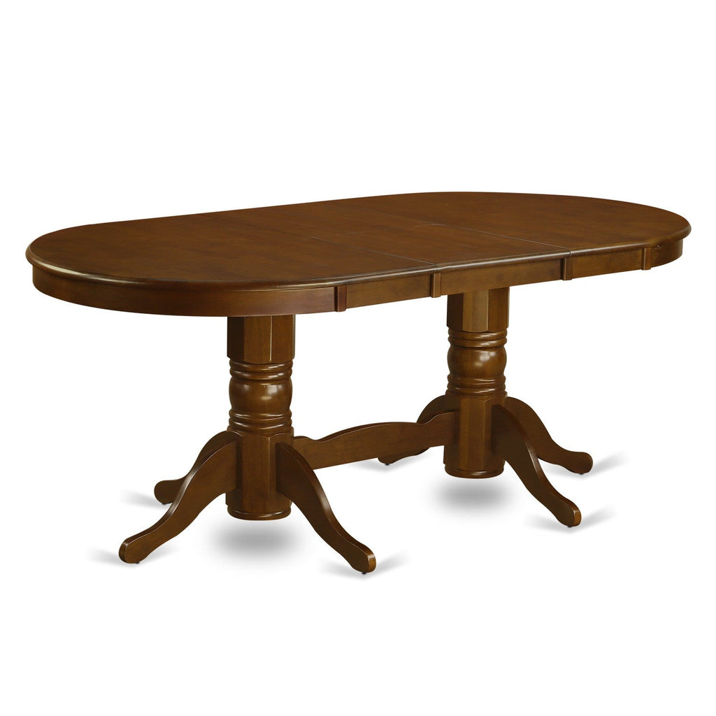 East West Furniture VANC7-ESP-W 7 Piece Modern Dining Table Set Consist of an Oval Wooden Table with Butterfly Leaf and 6 Dining Room Chairs