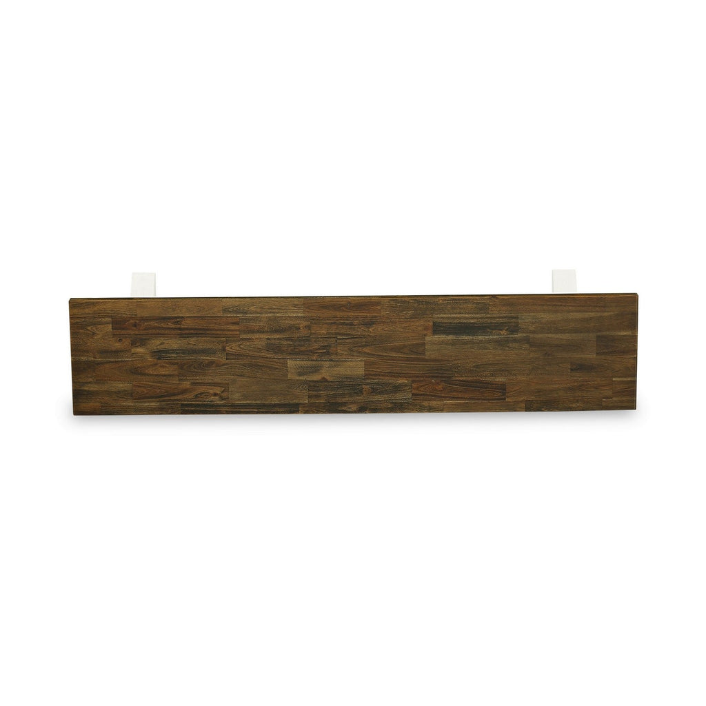 Juego de mesa de comedor de 6 piezas East West Furniture V077VE215-6. Contiene una mesa de cocina rectangular con patas en V y 4 sillas Parson de tela de lino azul bebé con un banco.