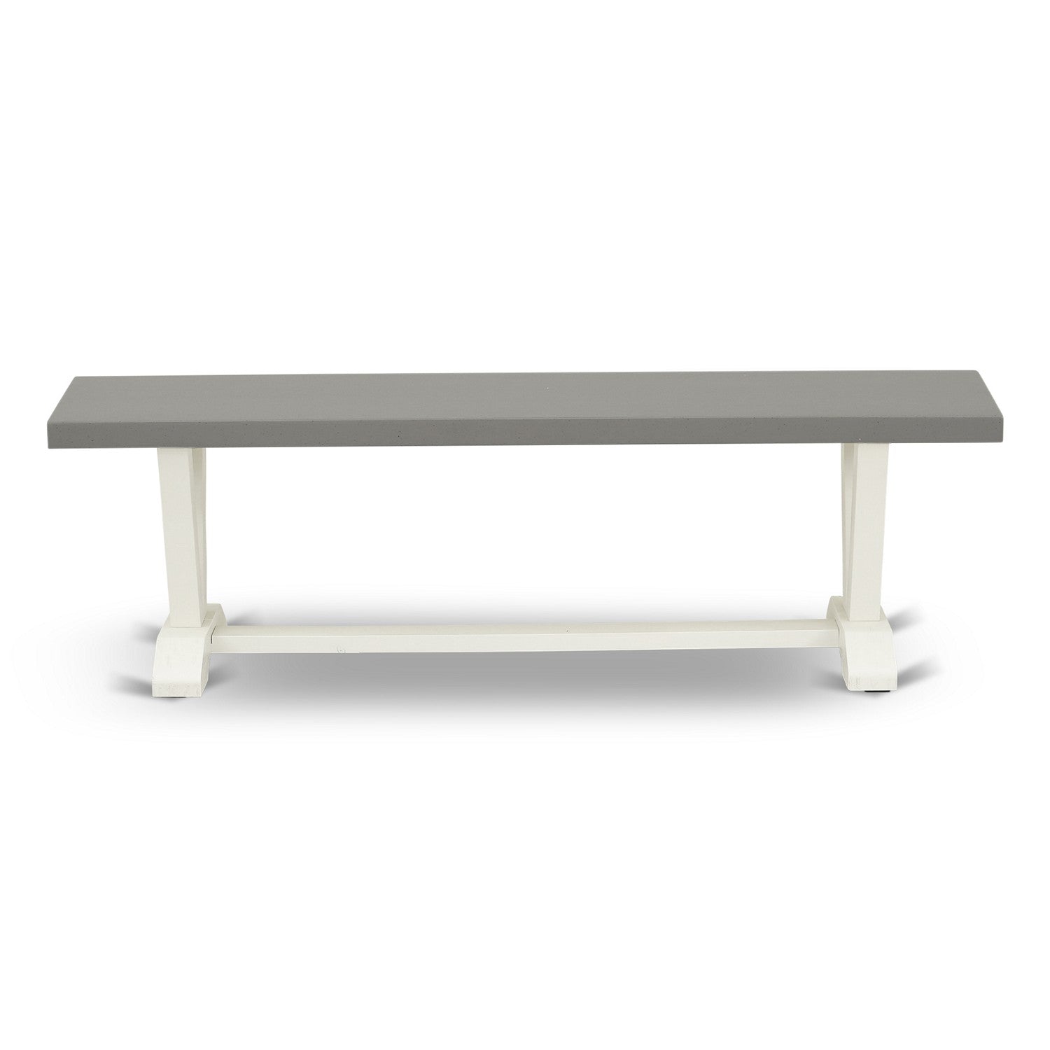 Juego de mesa de comedor de 6 piezas East West Furniture V096SI215-6. Contiene una mesa de comedor rectangular y 4 sillas Parson de tela de lino azul bebé con un banco.