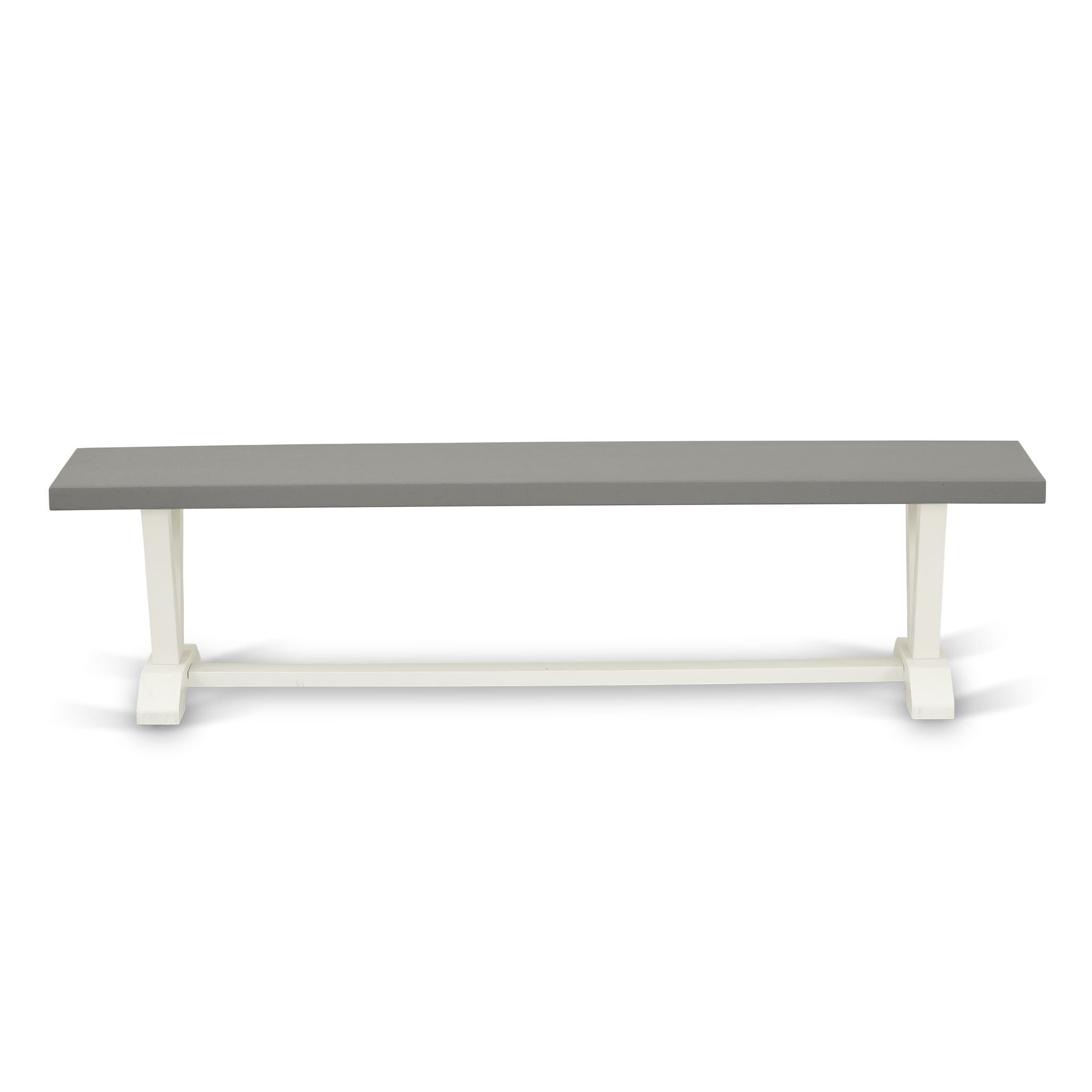 East West Furniture V097MZ001-6 6-Pc Dinette Set Consists of a Wooden Table - 4 Cream Linen Fabric Parson Chairs with Stylish Back and a Wooden Bench - Wire Brushed linen white Finish
