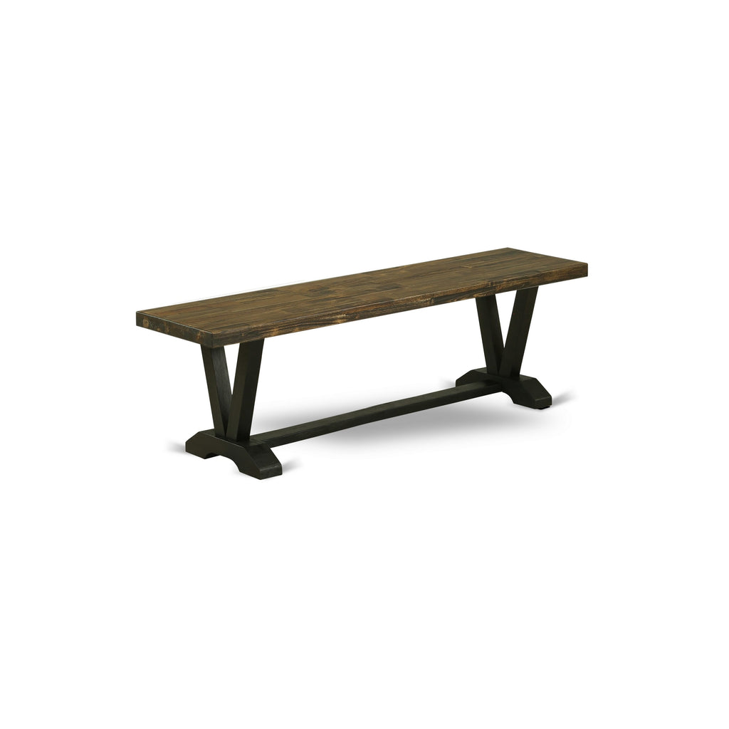 V676MZ150-6 Juego de comedor de 6 piezas - Mesa rectangular de 36 x 60 cm