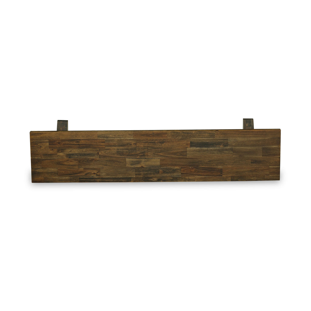 Juego de mesa de comedor de 6 piezas East West Furniture V777MZ716-6. Contiene una mesa de comedor rectangular con patas en V y 4 sillas Parson de tela de lino color caqui oscuro con un banco.