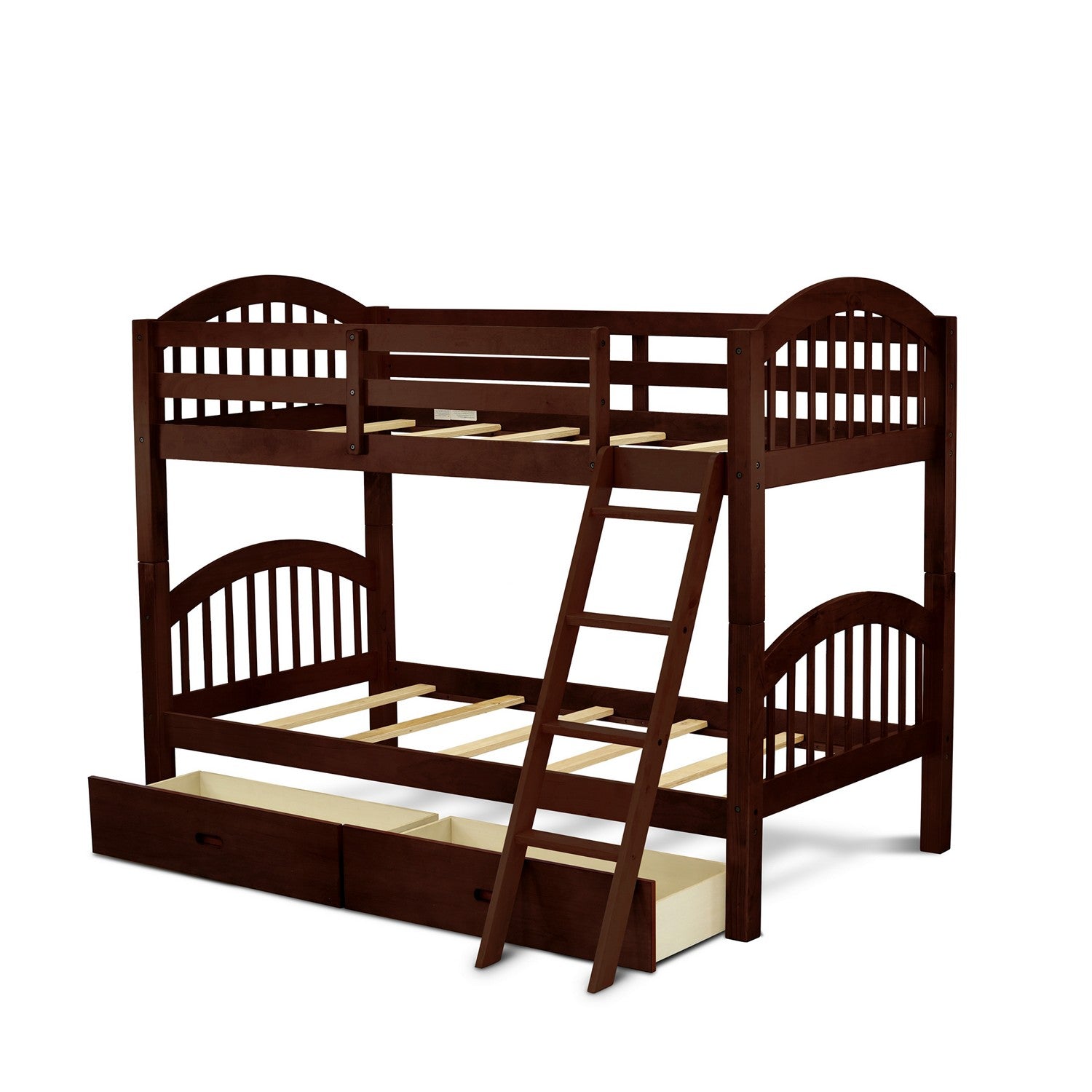 Litera doble Verona de East West Furniture con acabado Java y cajón inferior
