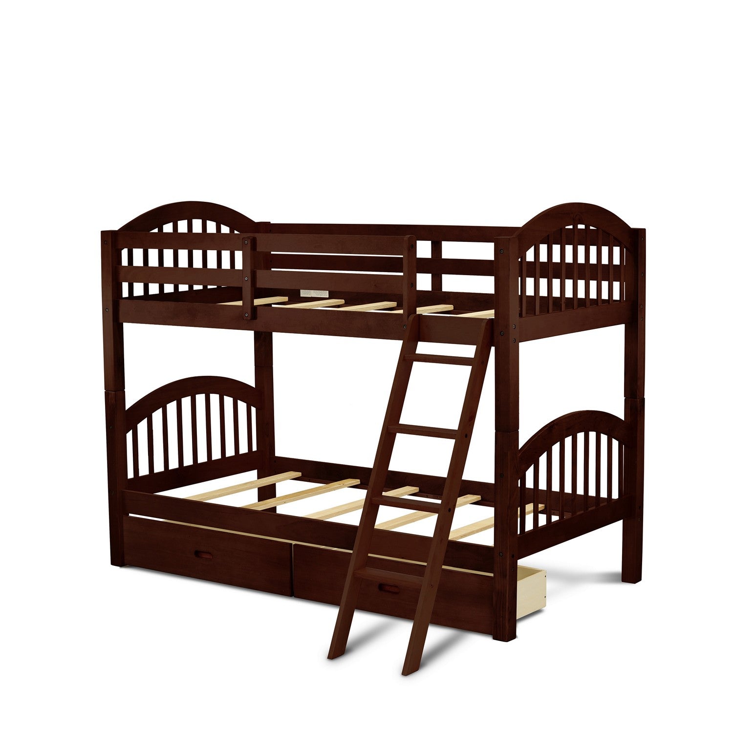 Litera doble Verona de East West Furniture con acabado Java y cajón inferior