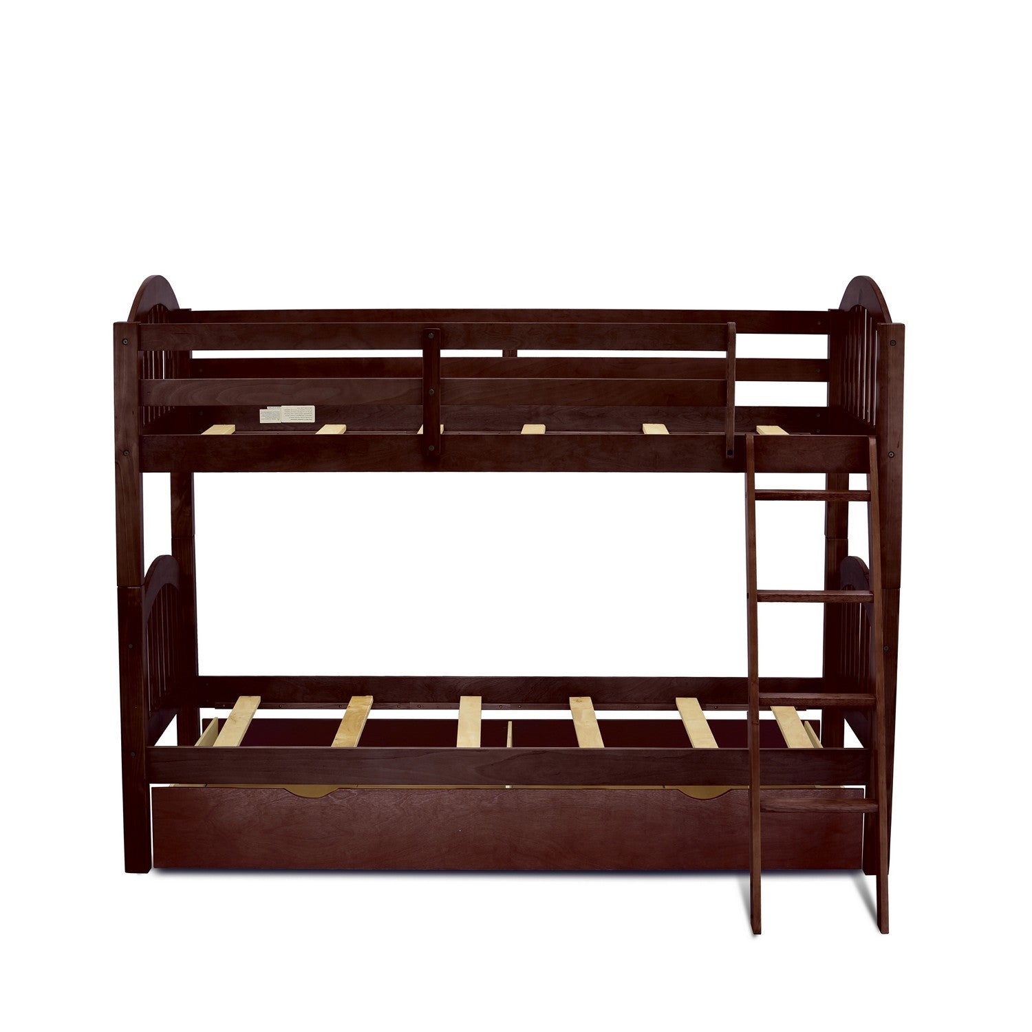 Litera doble Verona de East West Furniture con acabado Java, cama nido convertible y cajón