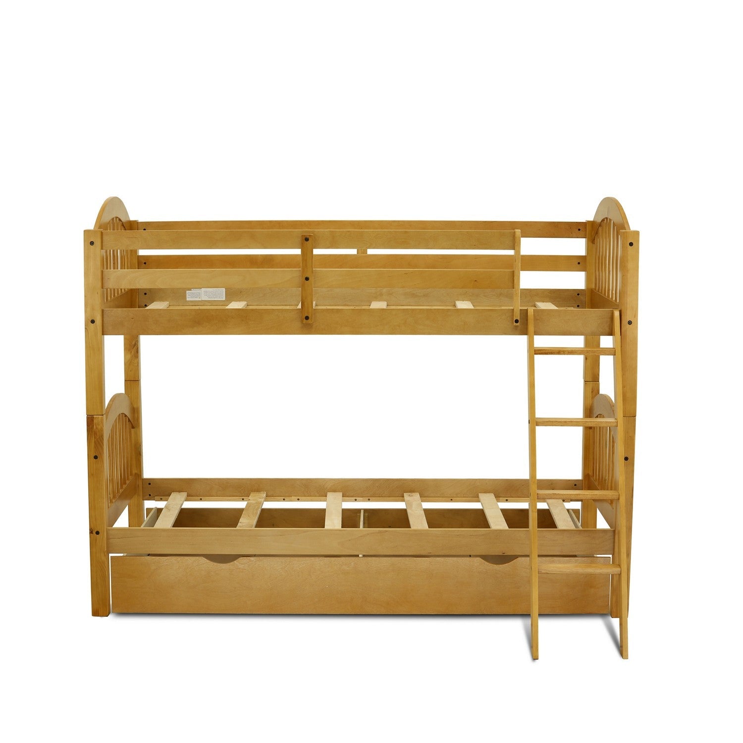 Litera doble Verona de East West Furniture con acabado en roble natural, cama nido convertible y cajón