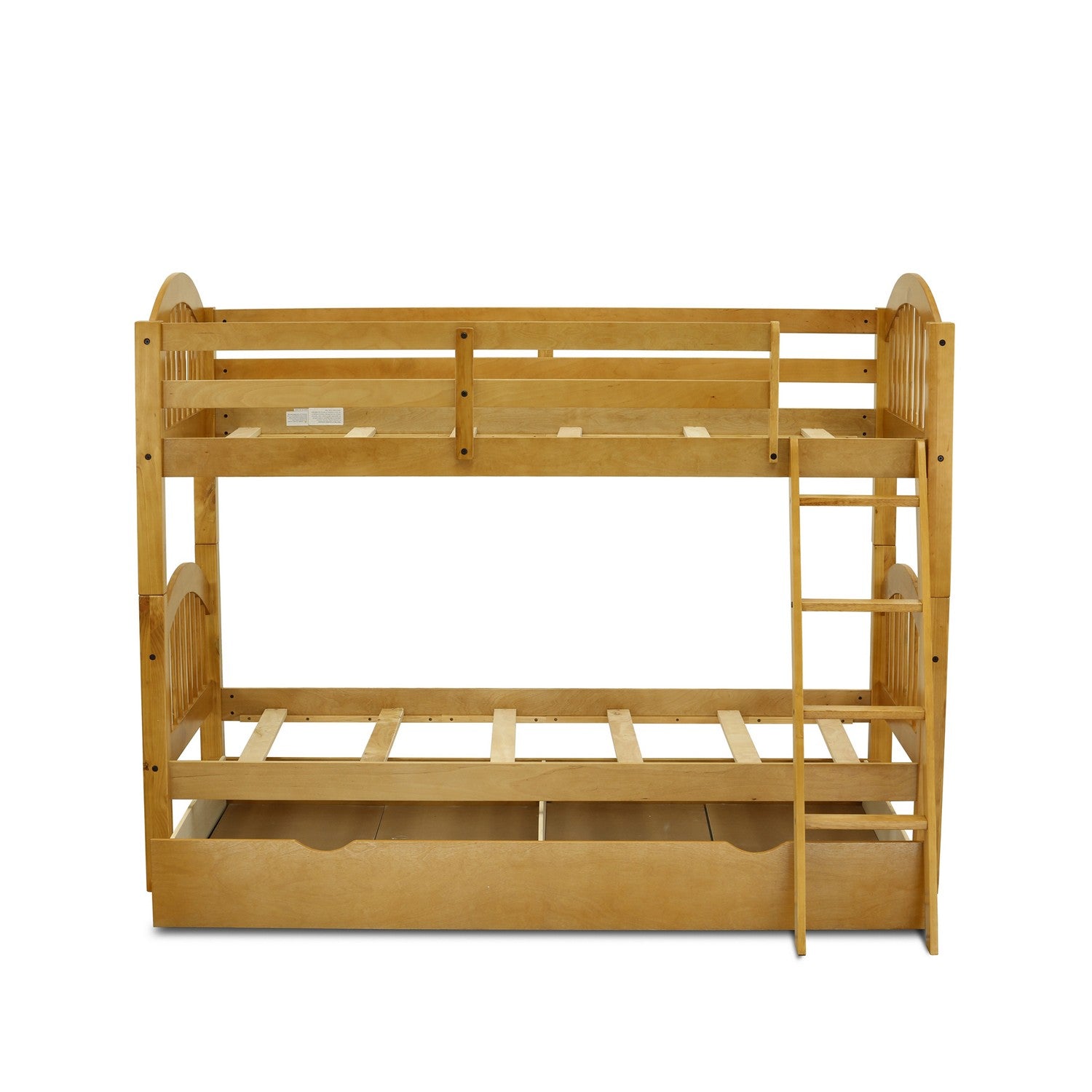 Litera doble Verona de East West Furniture con acabado en roble natural, cama nido convertible y cajón