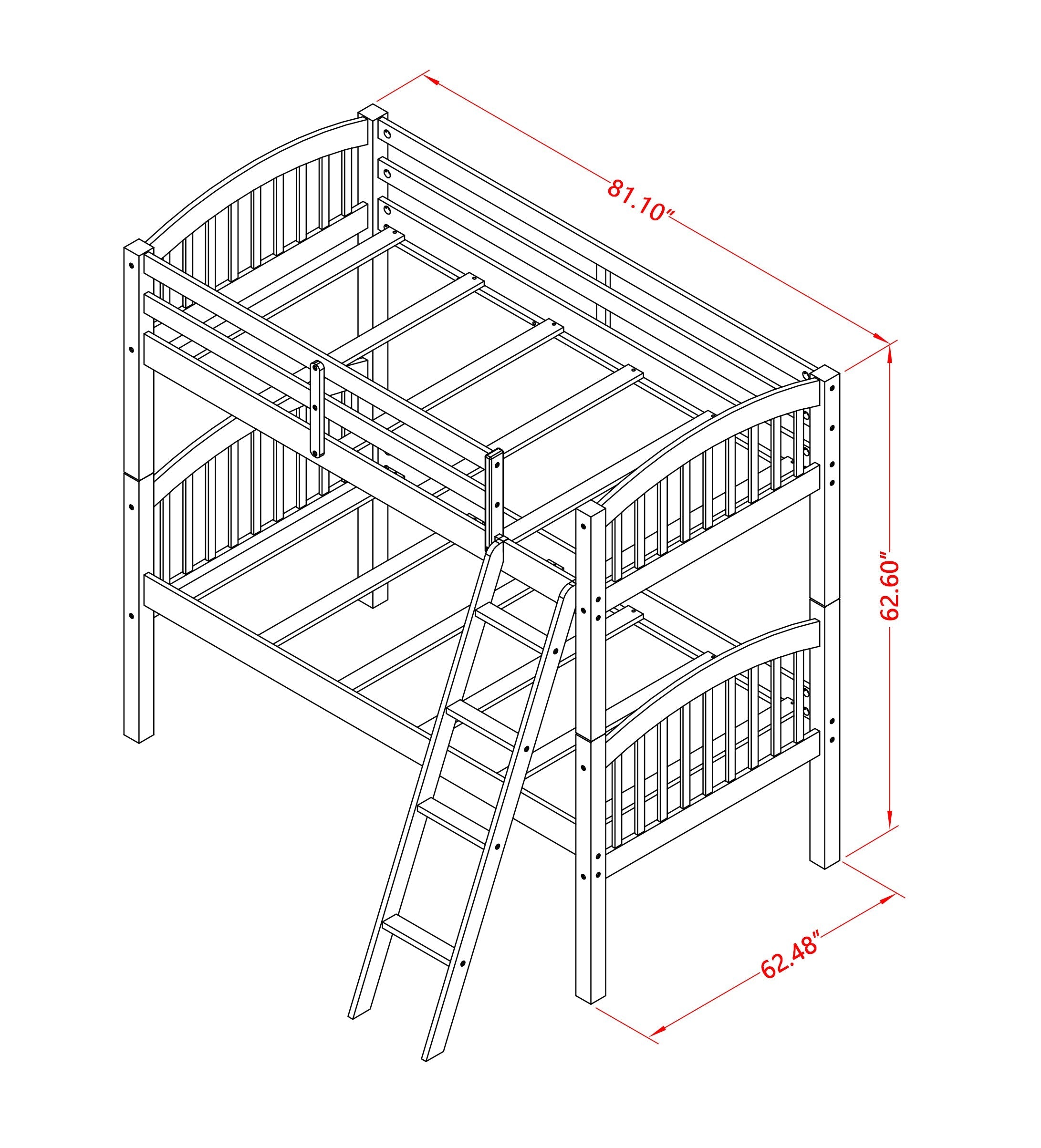 Verona Twin Bunk Bed in Natural Oak Finish