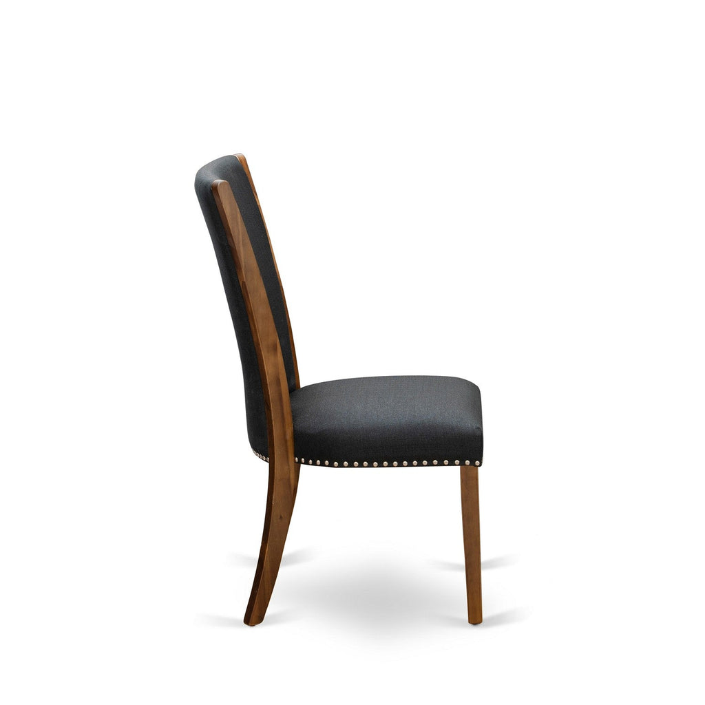 East West Furniture VEP8T24 Verona Parson Dining Chairs - Nailhead Trim Black Color Linen Fabric Upholstered Chairs