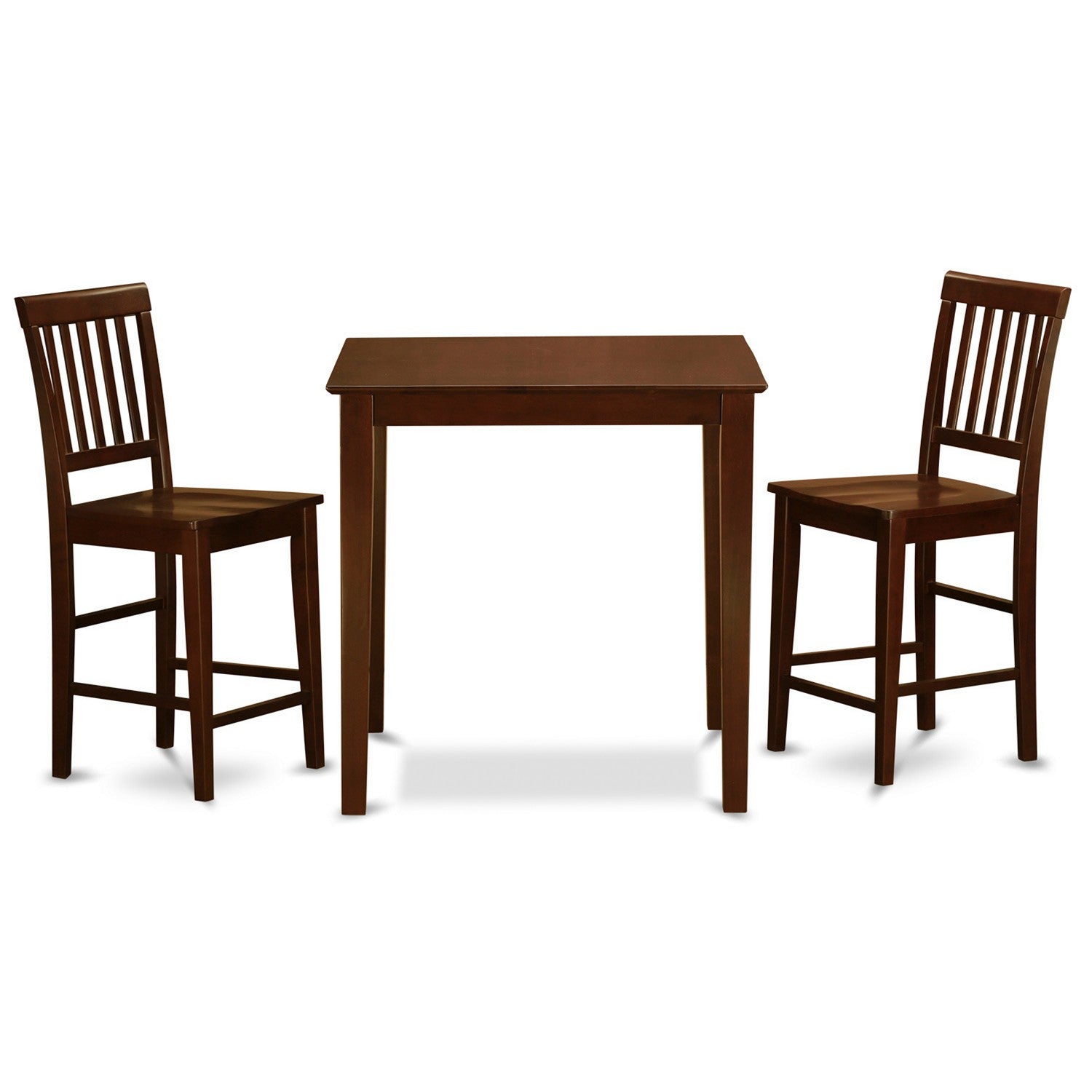 VERN3-MAH-W 3 Pc pub Table set-counter height Table and 2 Kitchen Chairs.